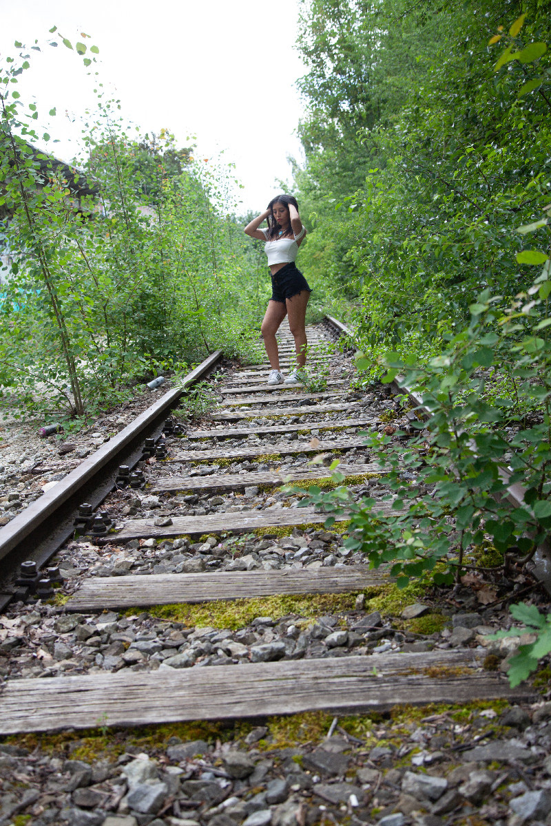 Sara at old Railroad Track