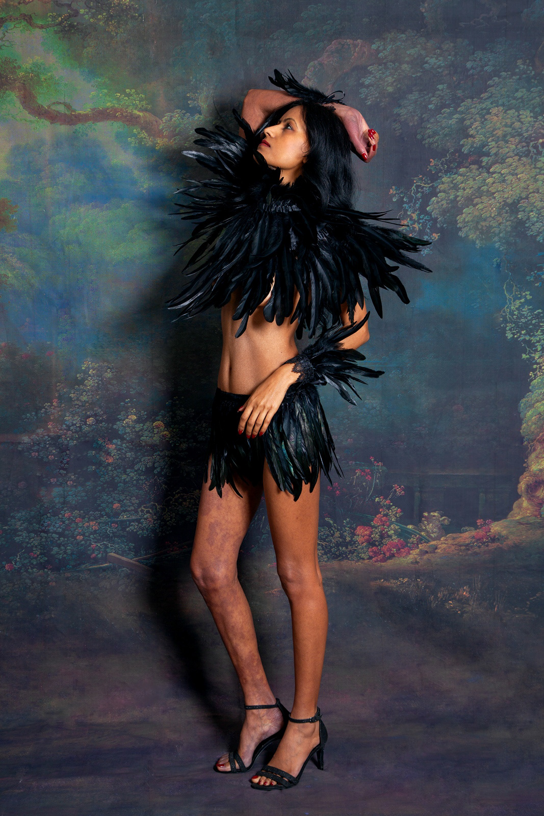 Krishna with feathers