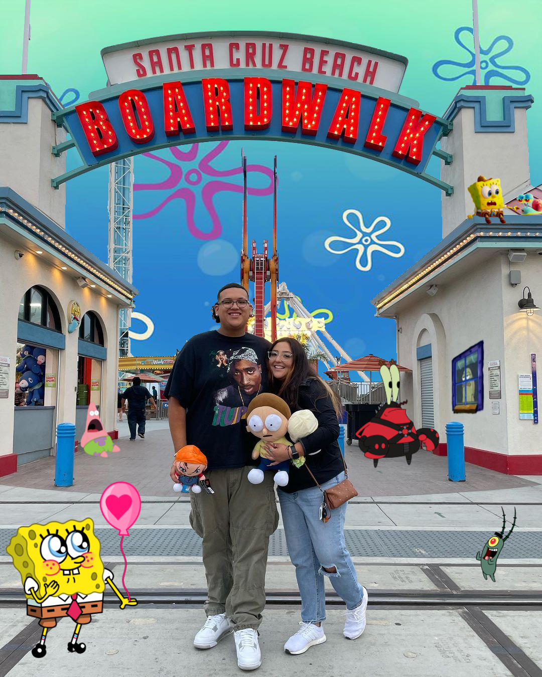 My friend really likes Spongebob. So when he asked me to make this picture of him and his girlfriend into a Spongebob theme. I couldn't say no. I also sent him a framed picture as a surprise.