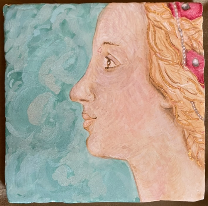 Homemade Tempera Paint on Wood Panel with Gilding (2022)