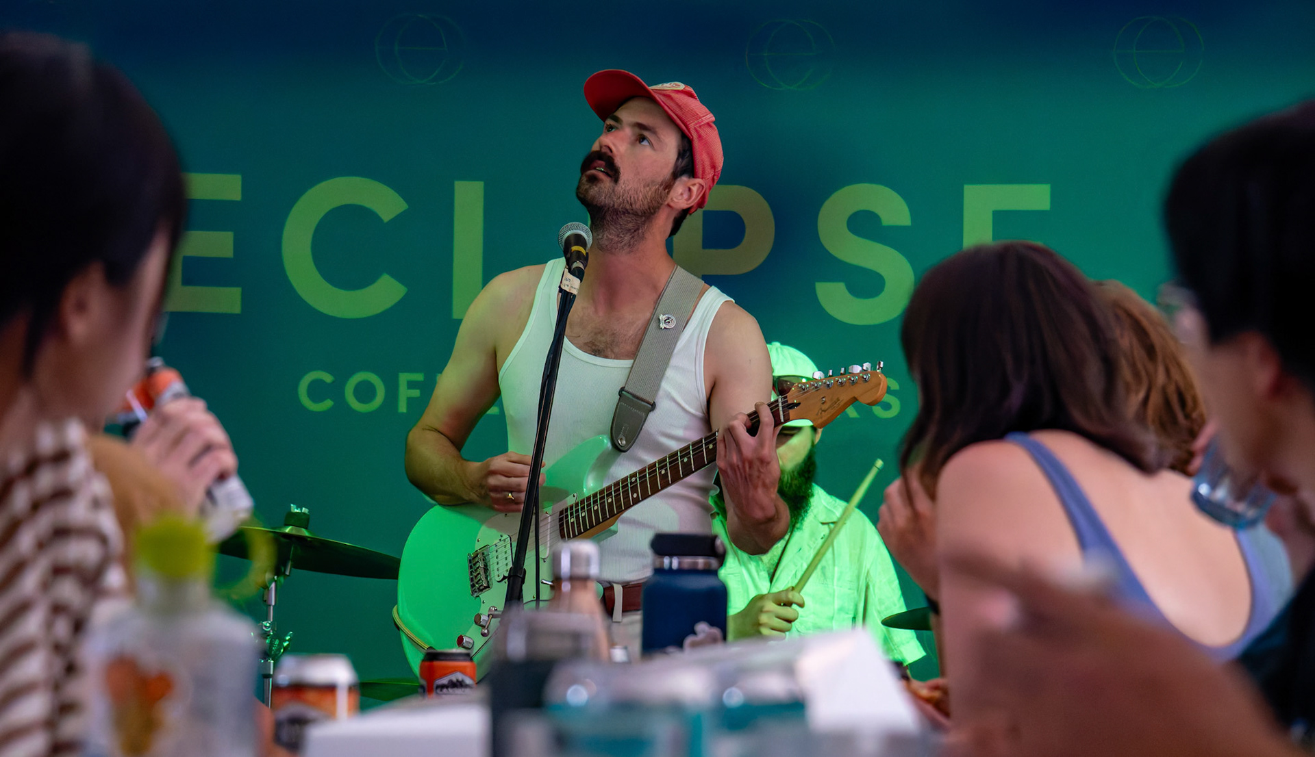 Trautman performing with the audience at Eclipse Coffee Roasters Canmore on Saturday (July 13). ARMAAN KHANNA RMO PHOTO