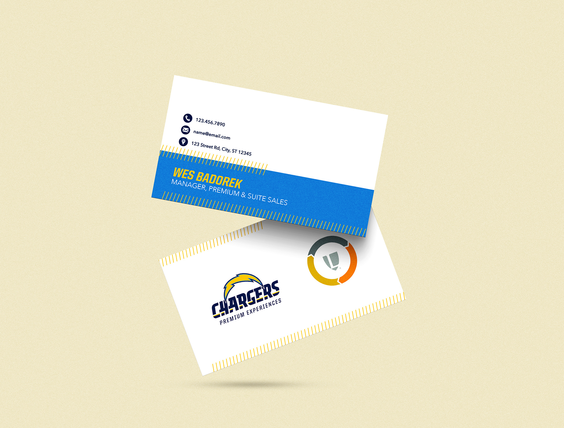 Chargers Business Card Design