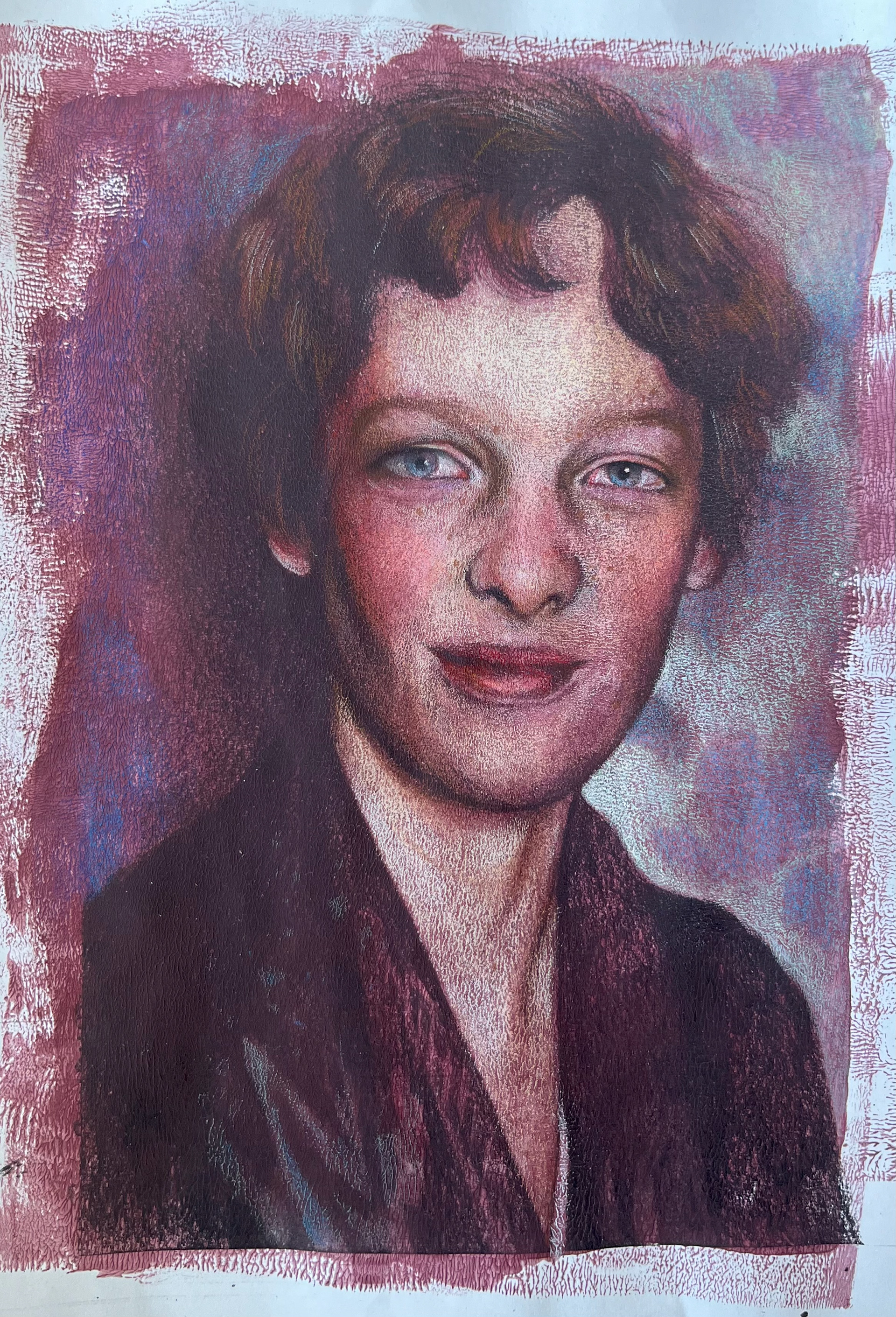 Amelia Earhart ; Colored Pencil