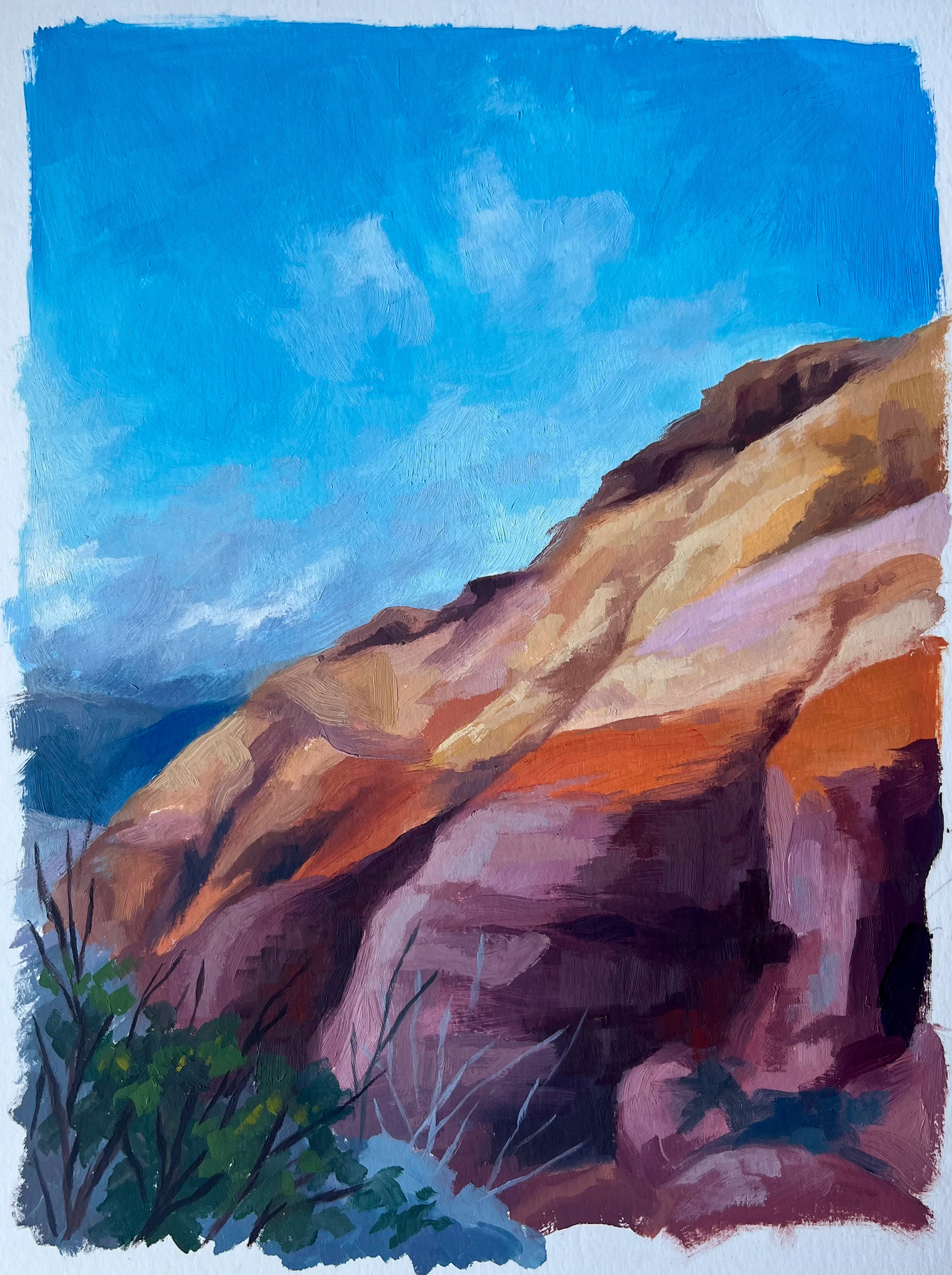 Red Rocks ; Oil on Bristol