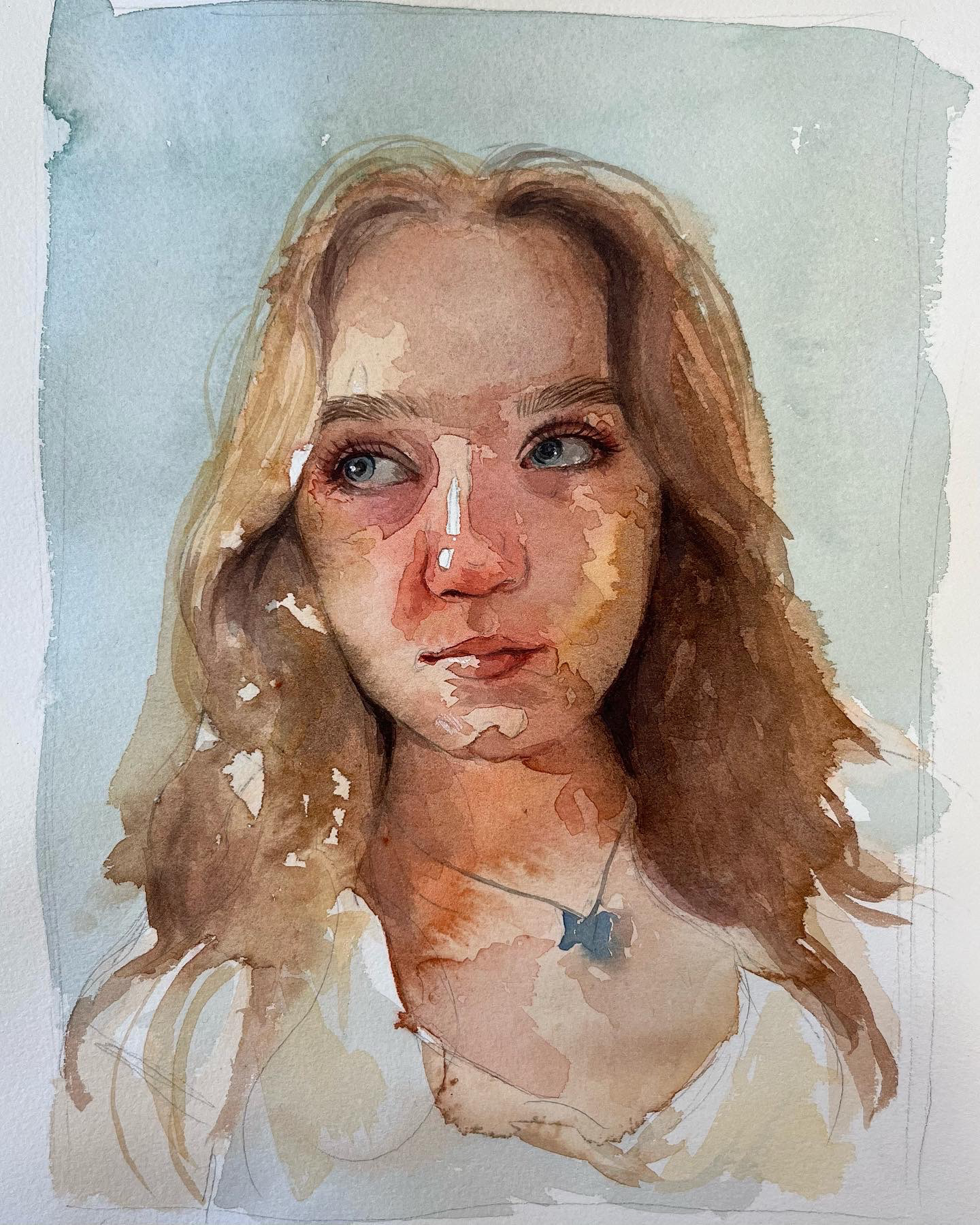 Self Portrait ; Watercolor 
