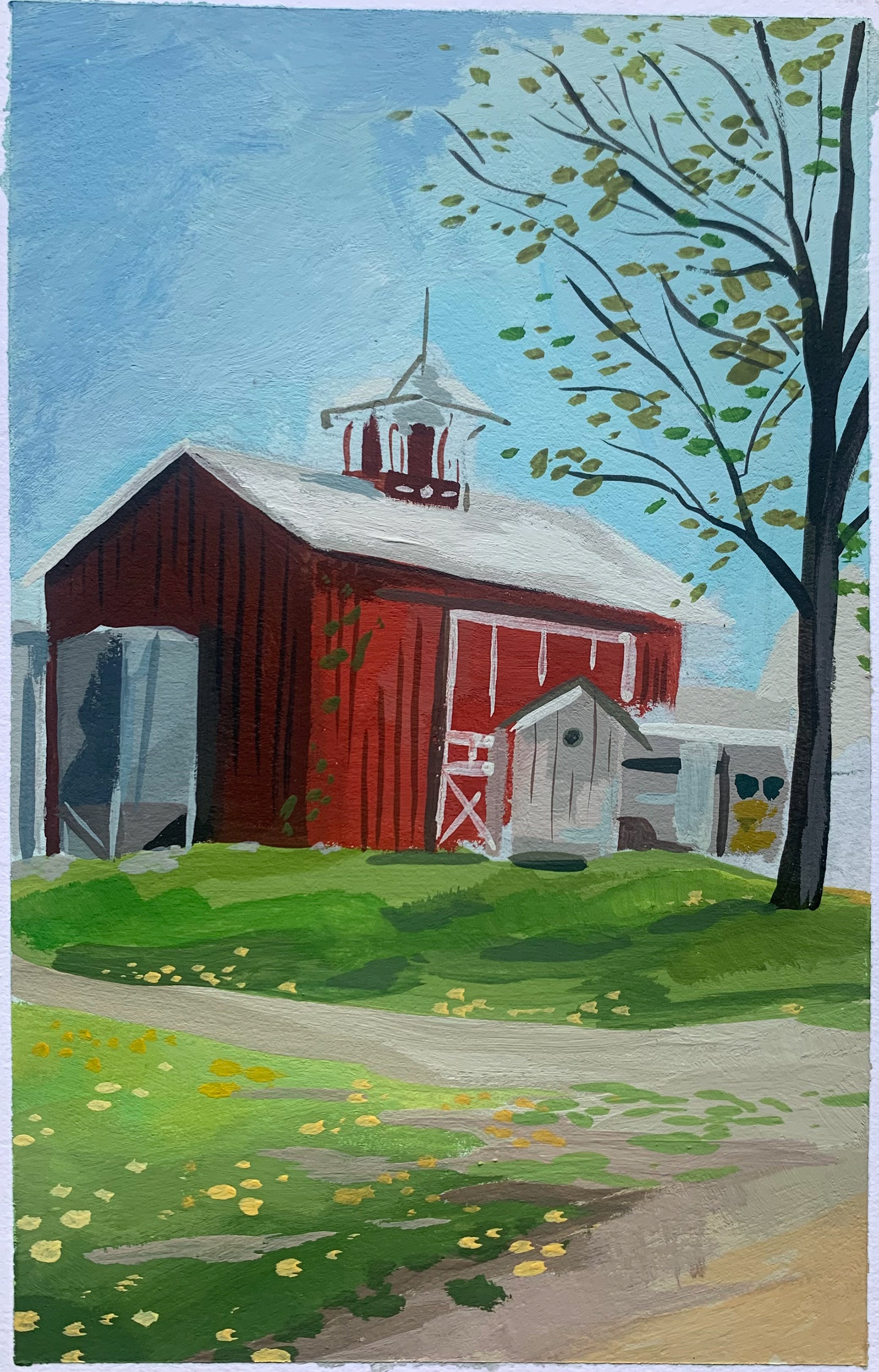Barn ; 6" x 4" Gouache