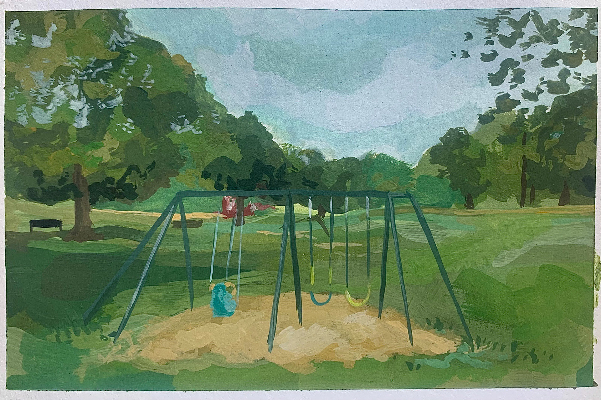 Park Still 1 ; 6" x 4" Gouache