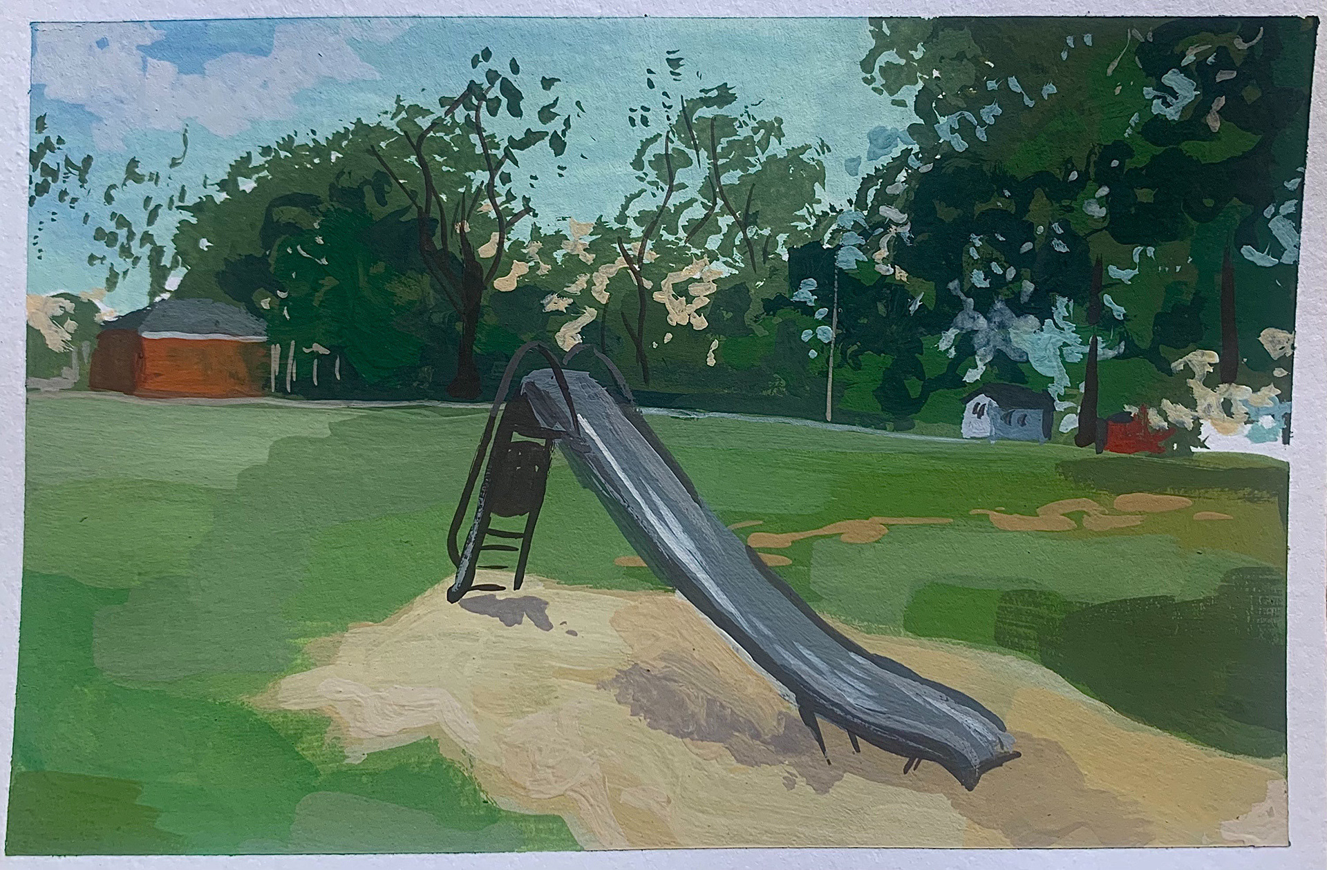 Park Still 2 ; 6" x 4" Gouache