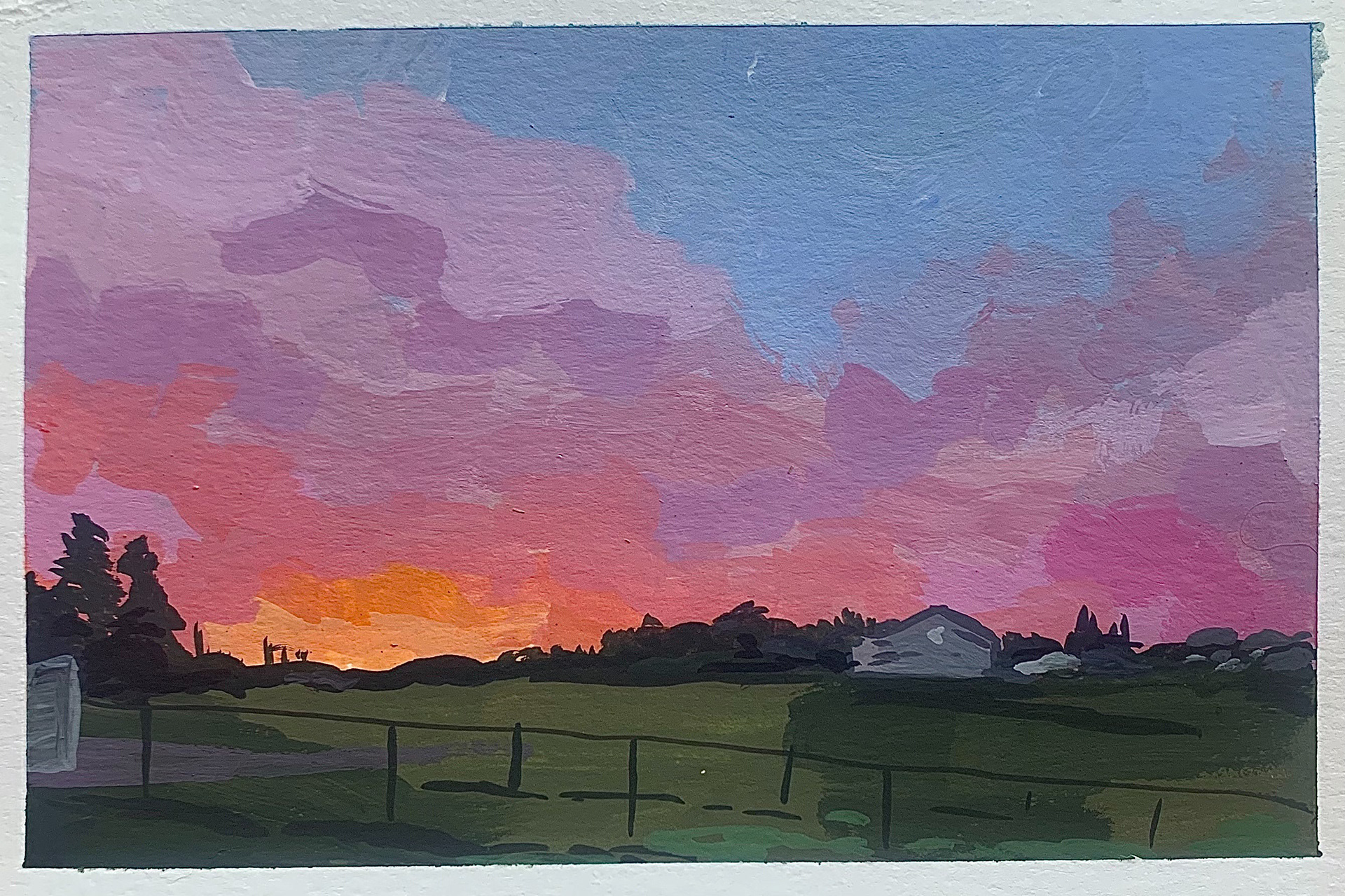 Sky Study ; 6" x 4" Gouache