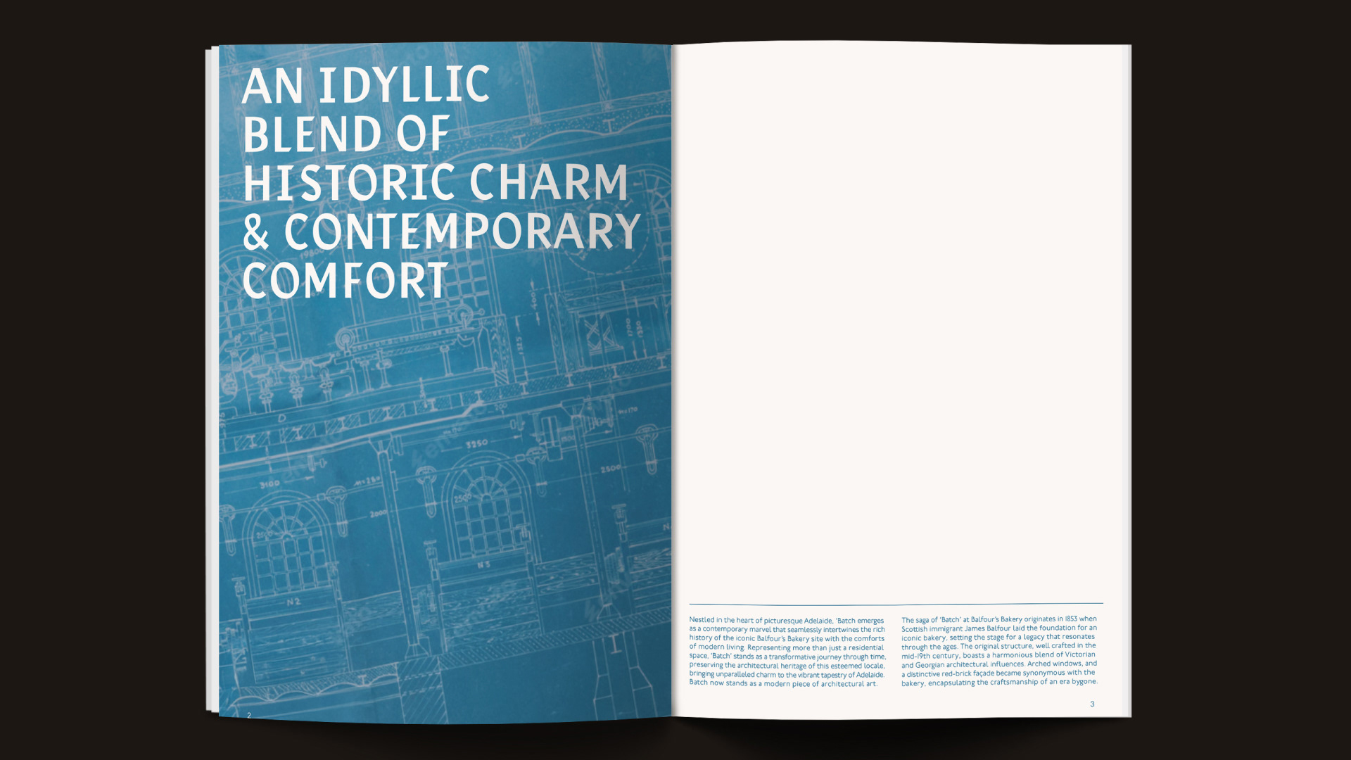 This gorgeous blueprint and a vivid dream that I had about the color blue influenced the project's color palette.