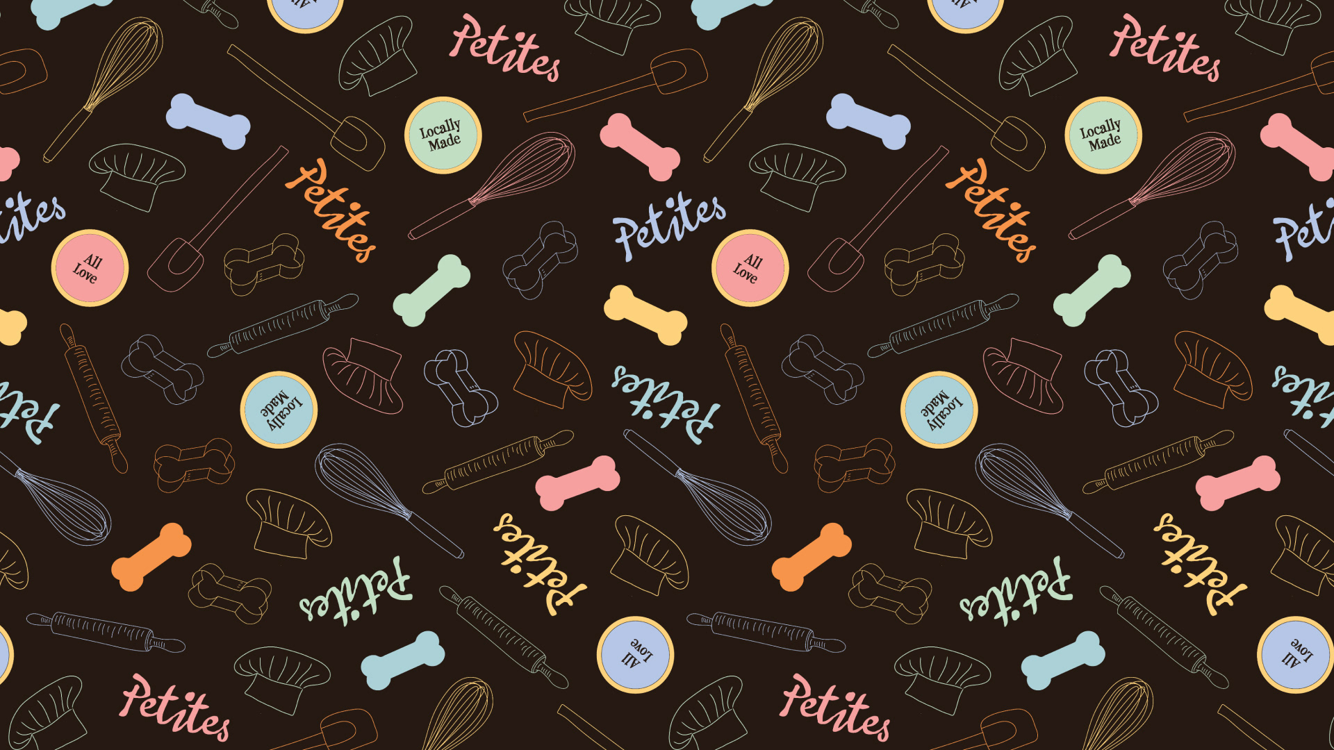 A tossed repeating pattern created in Illustrator.