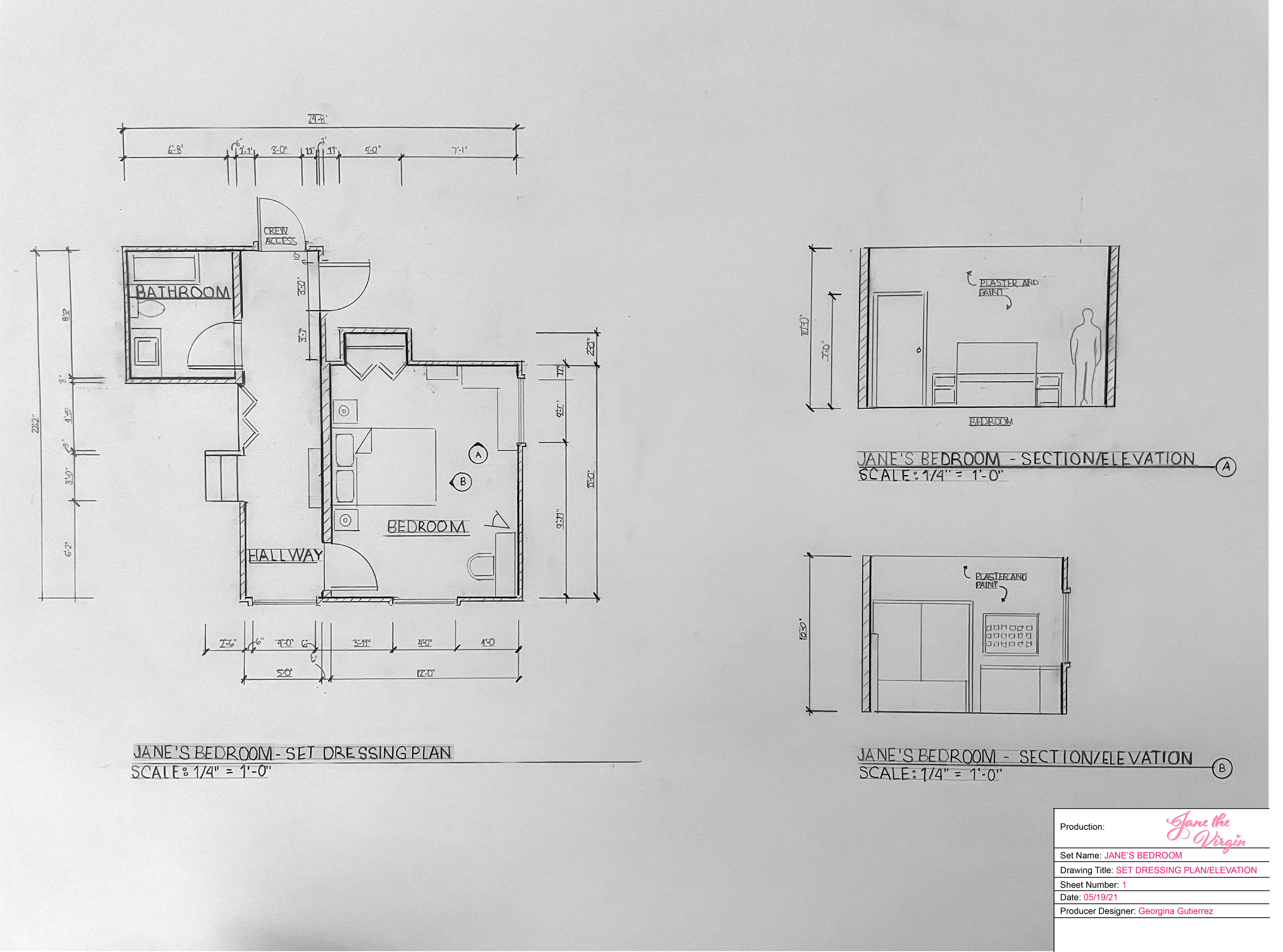 Jane's Bedroom - Drafting