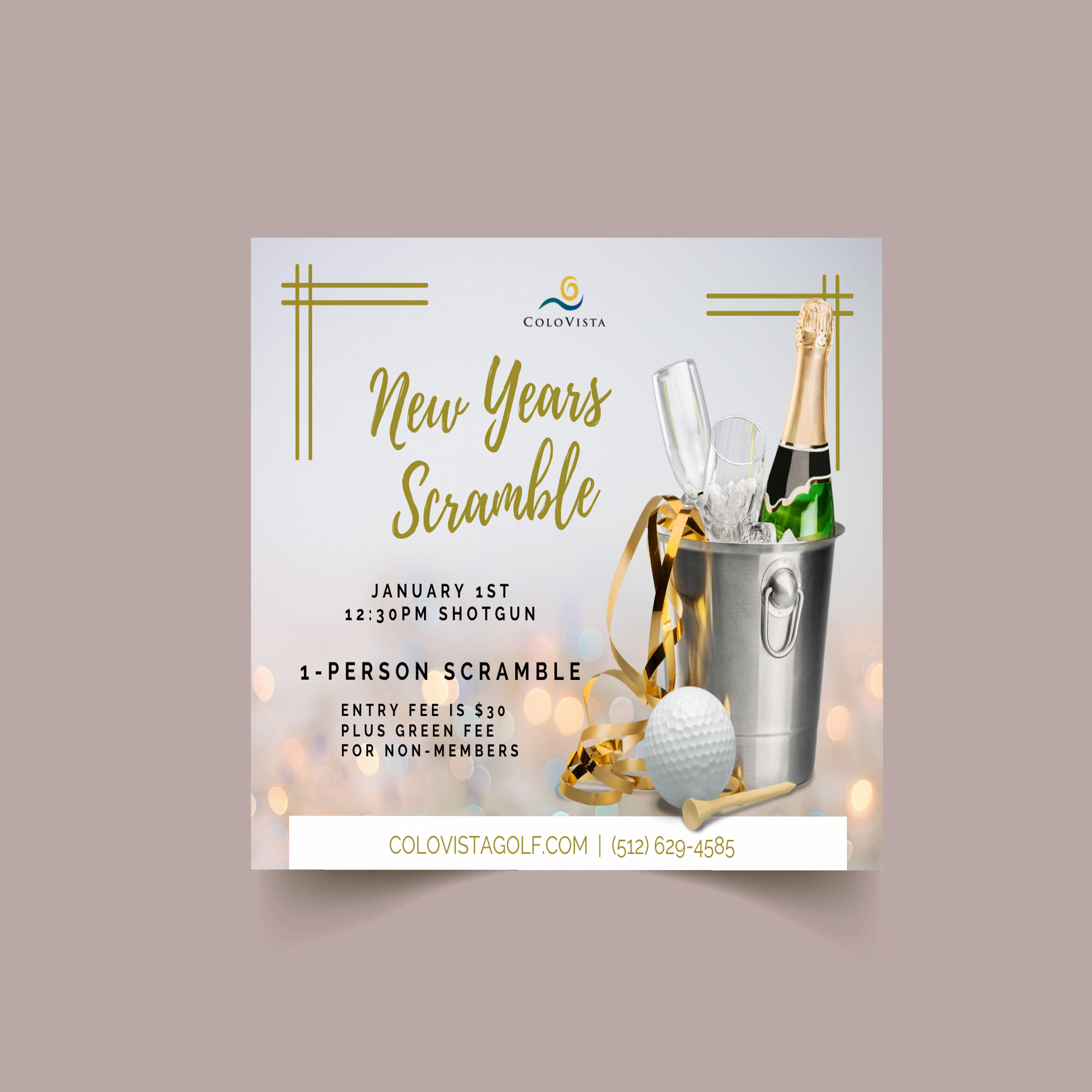 New Years 2023 Scramble Event social post for Colovista Golf Club