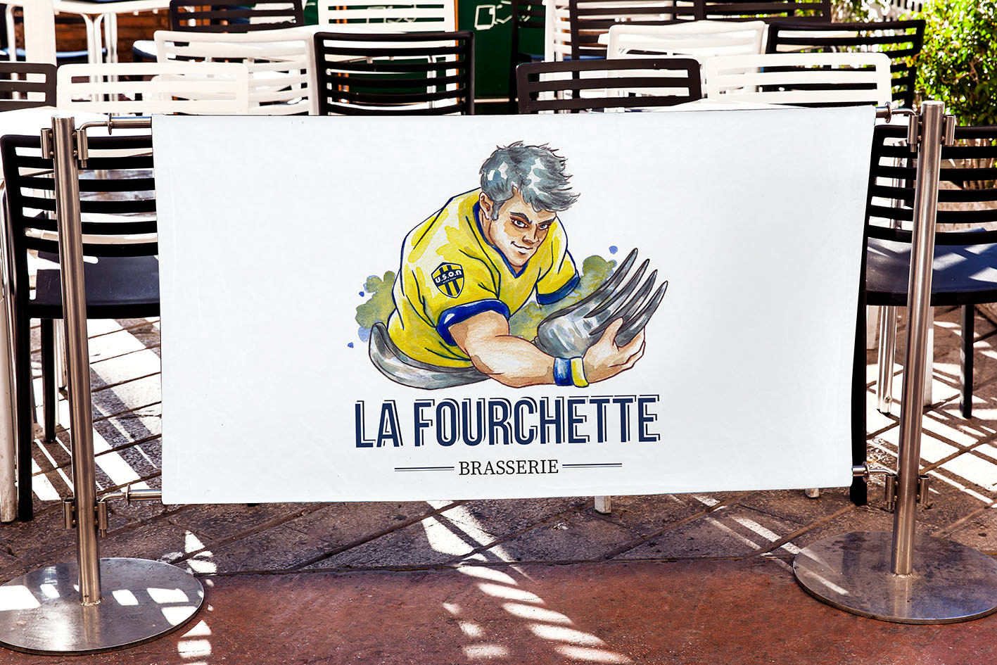 La Fourchette • Graphisme de la nouvelle brasserie au sein du stade de l'USON Nevers Rugby. 