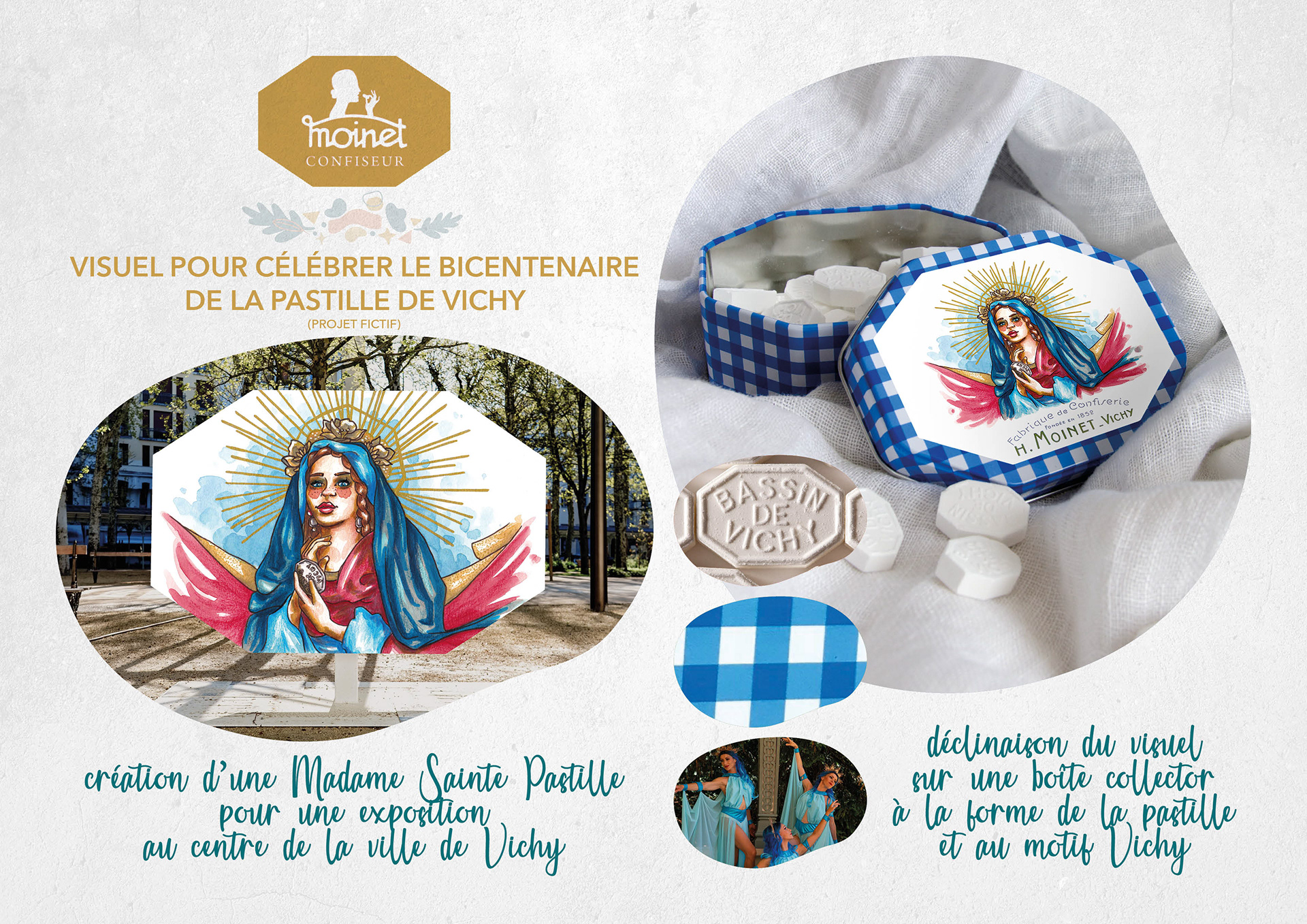 Moinet Confiseur • Visuel pour célébrer le bicentenaire de la pastille de Vichy.