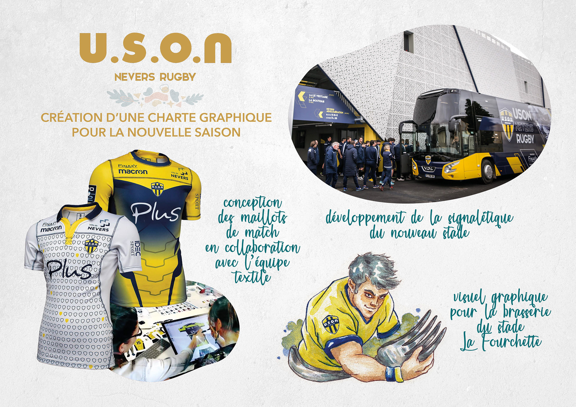 USON Nevers Rugby • Création d'une charte graphique pour la nouvelle saison.