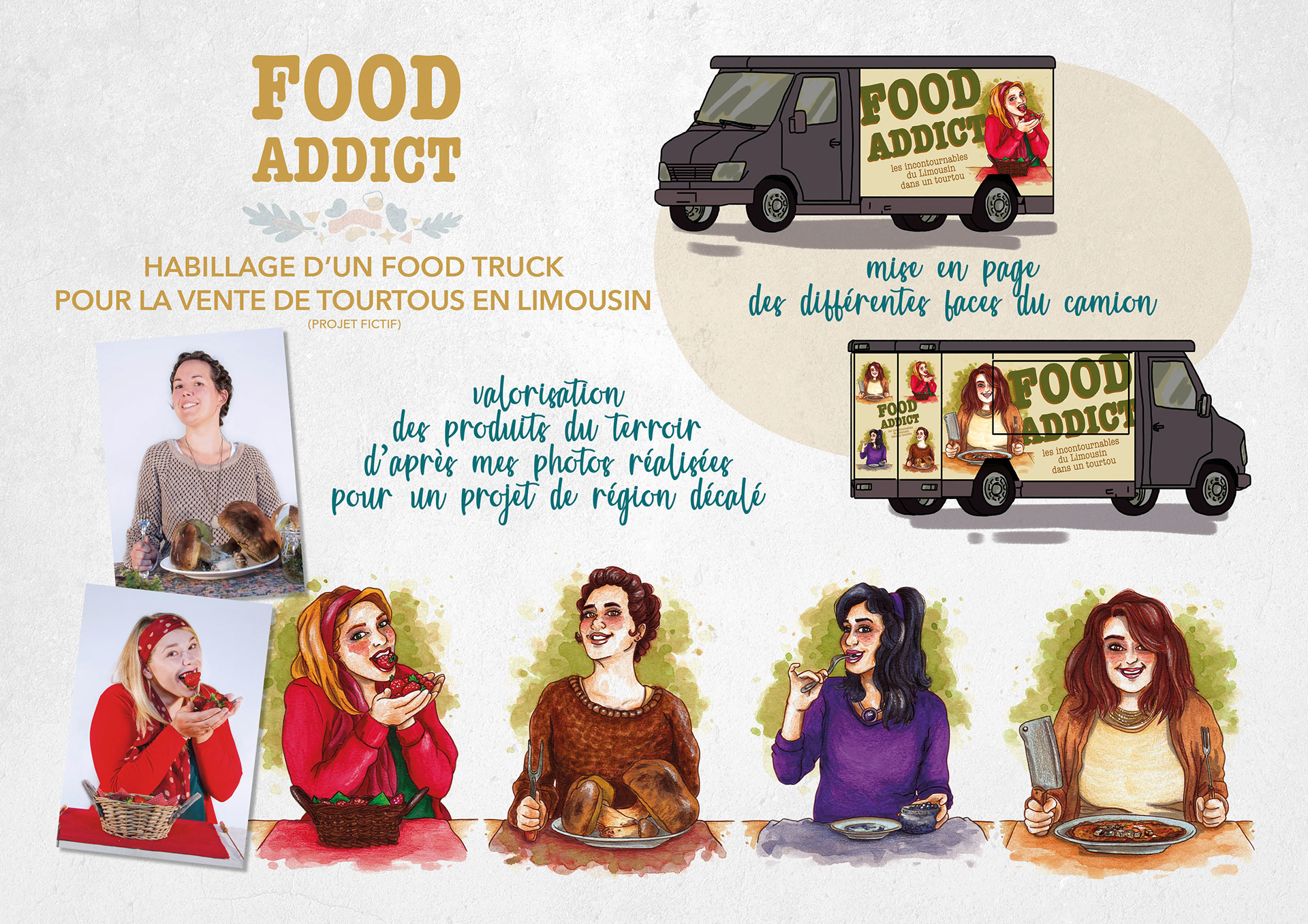 Food Addict • Habillage d'un food truck pour la vente de tourtous en limousin.