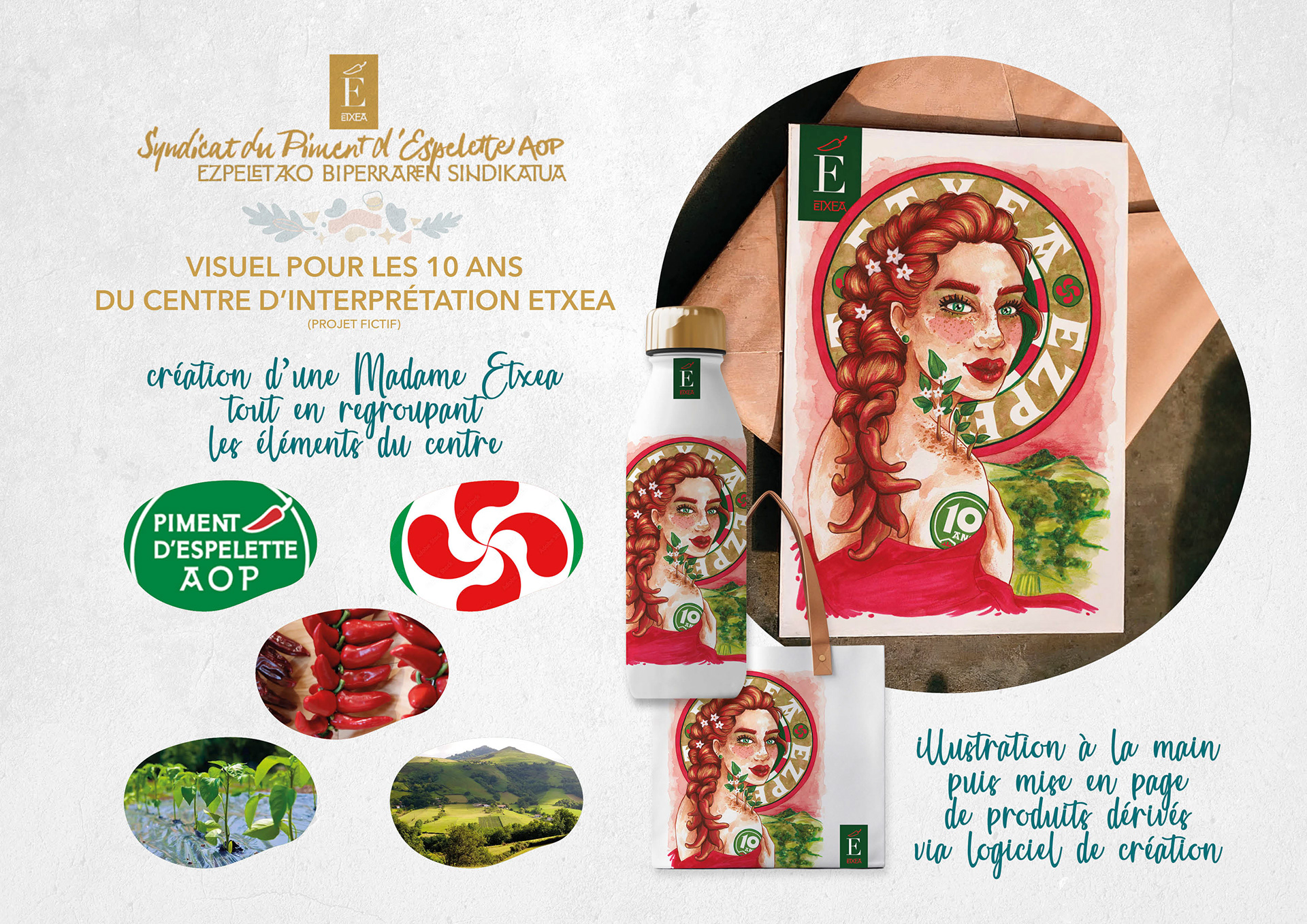 Syndicat du Piment d'Espelette AOP • Visuel pour les 10 ans du centre d'interprétation Etxea.