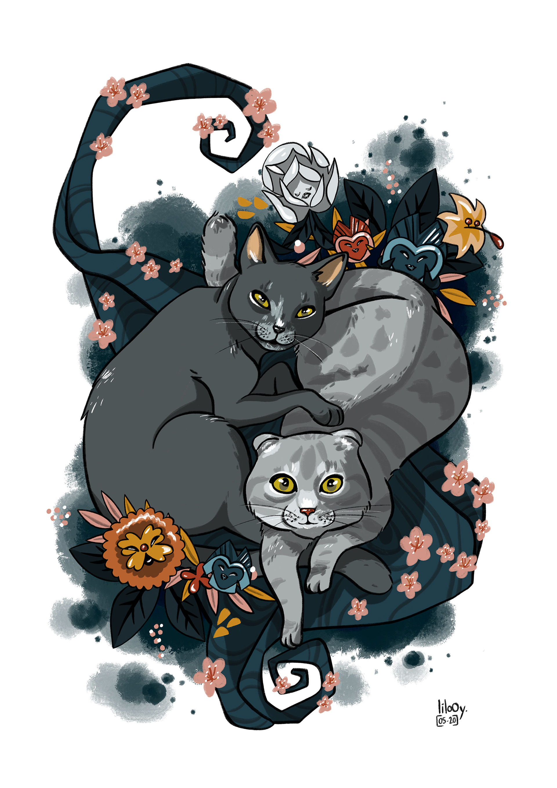 Chats des merveilles • Commande • Illustration numérique
