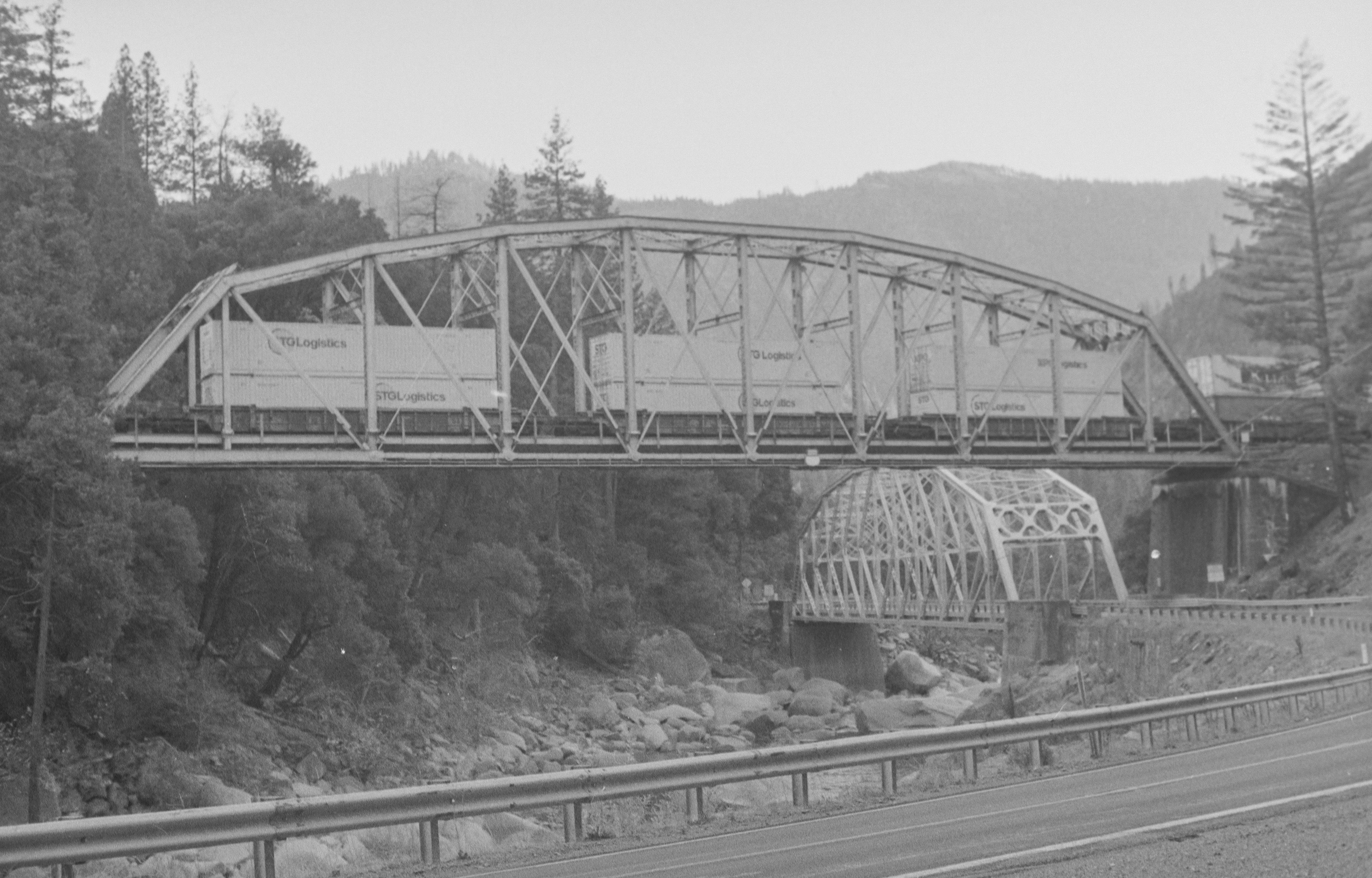 Tobin Bridges on the Feather River, highway 70 near Tobin, CA.