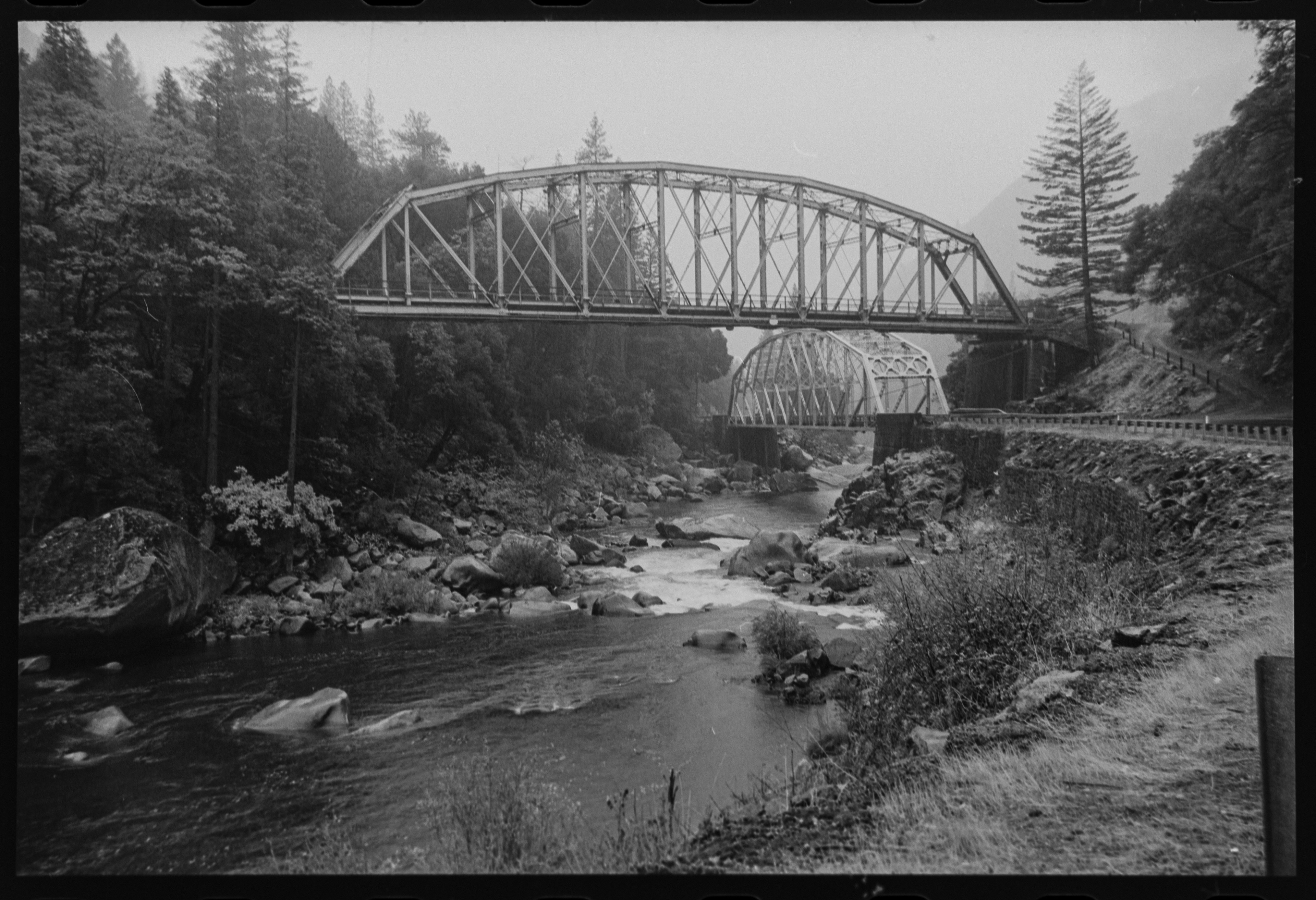 Tobin Bridges on the Feather River, highway 70 near Tobin, CA.