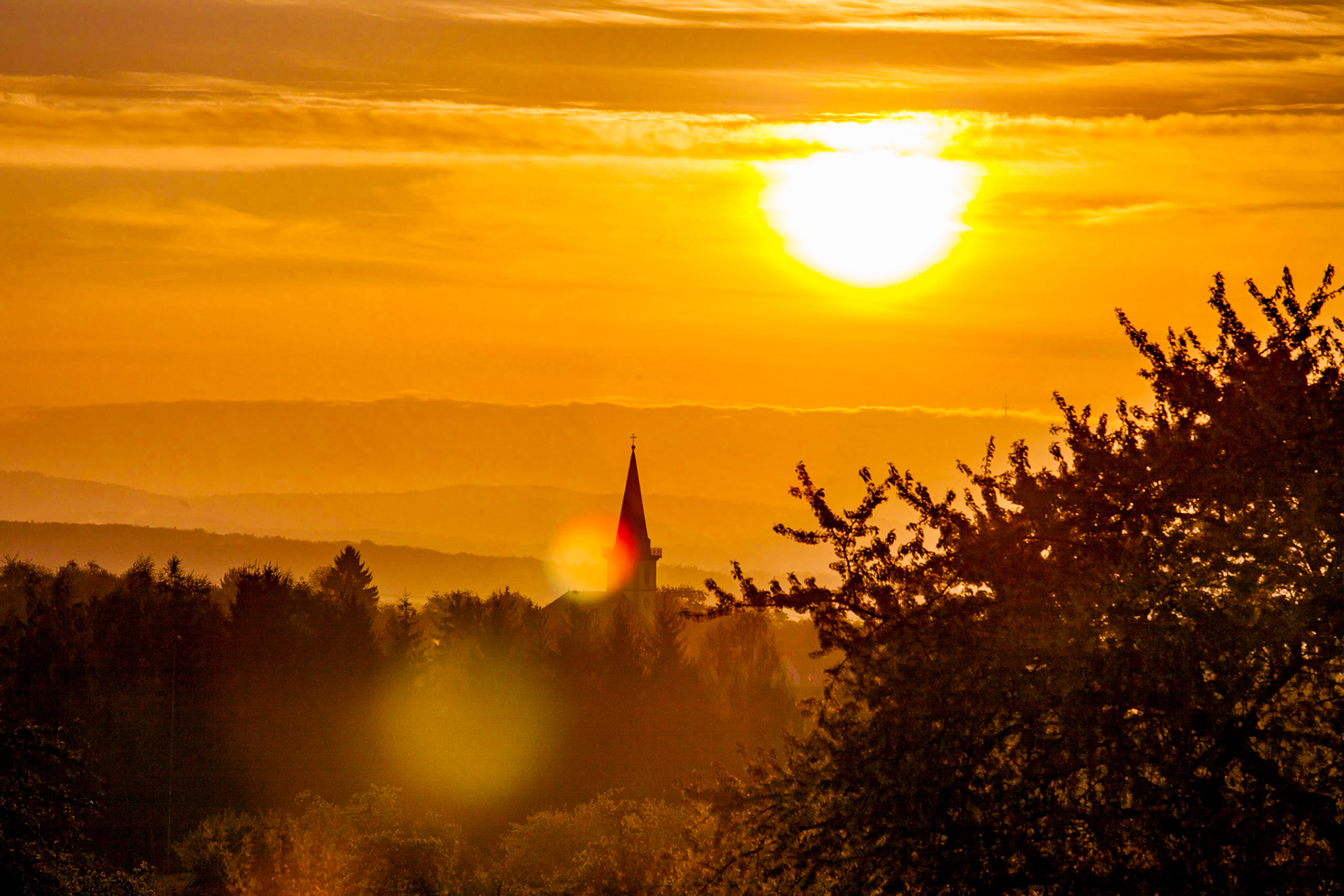 Hungen - Sonnenaufgang bei Bellersheim