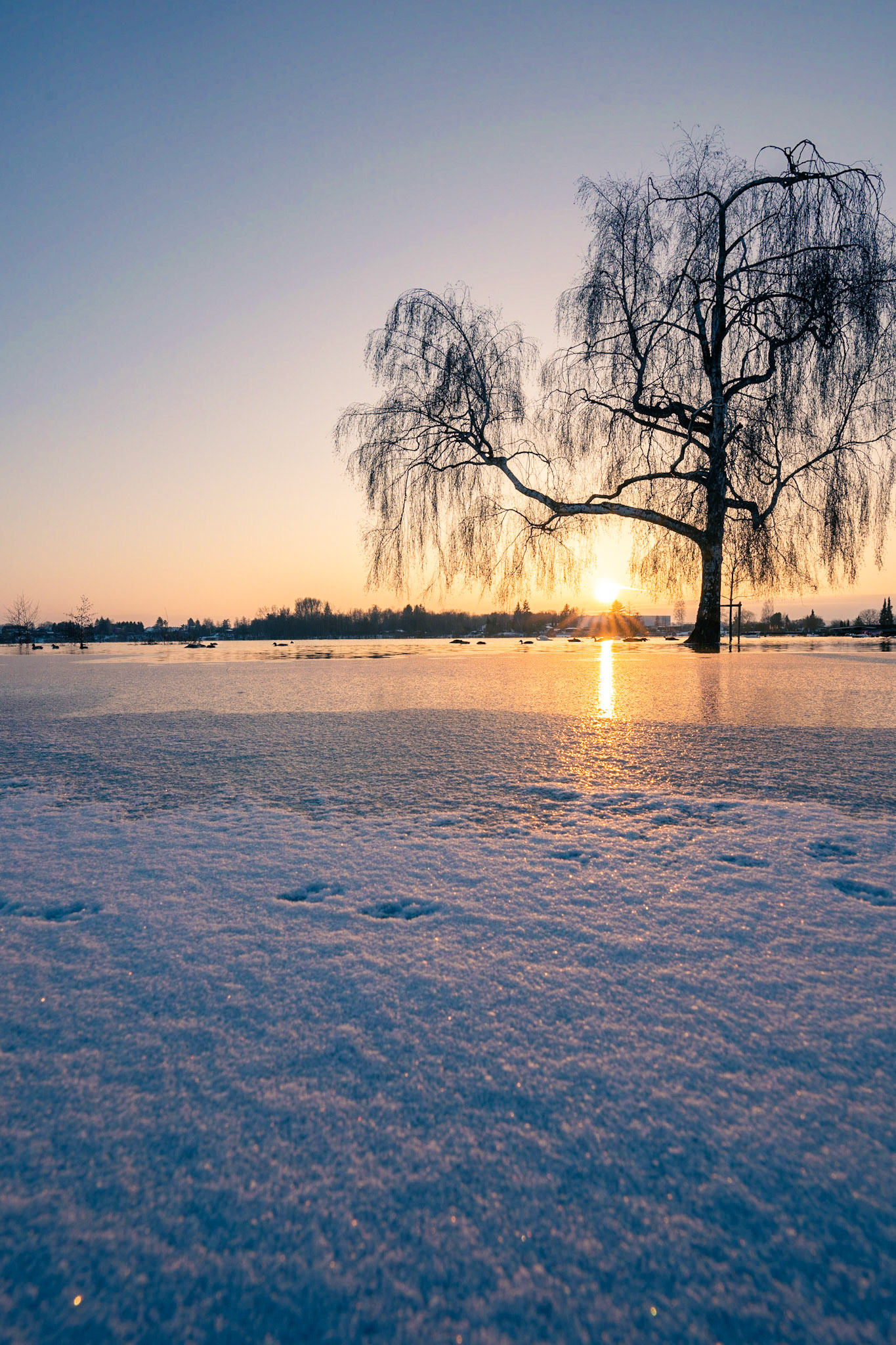 Hungen - sonnenuntergang im Winter