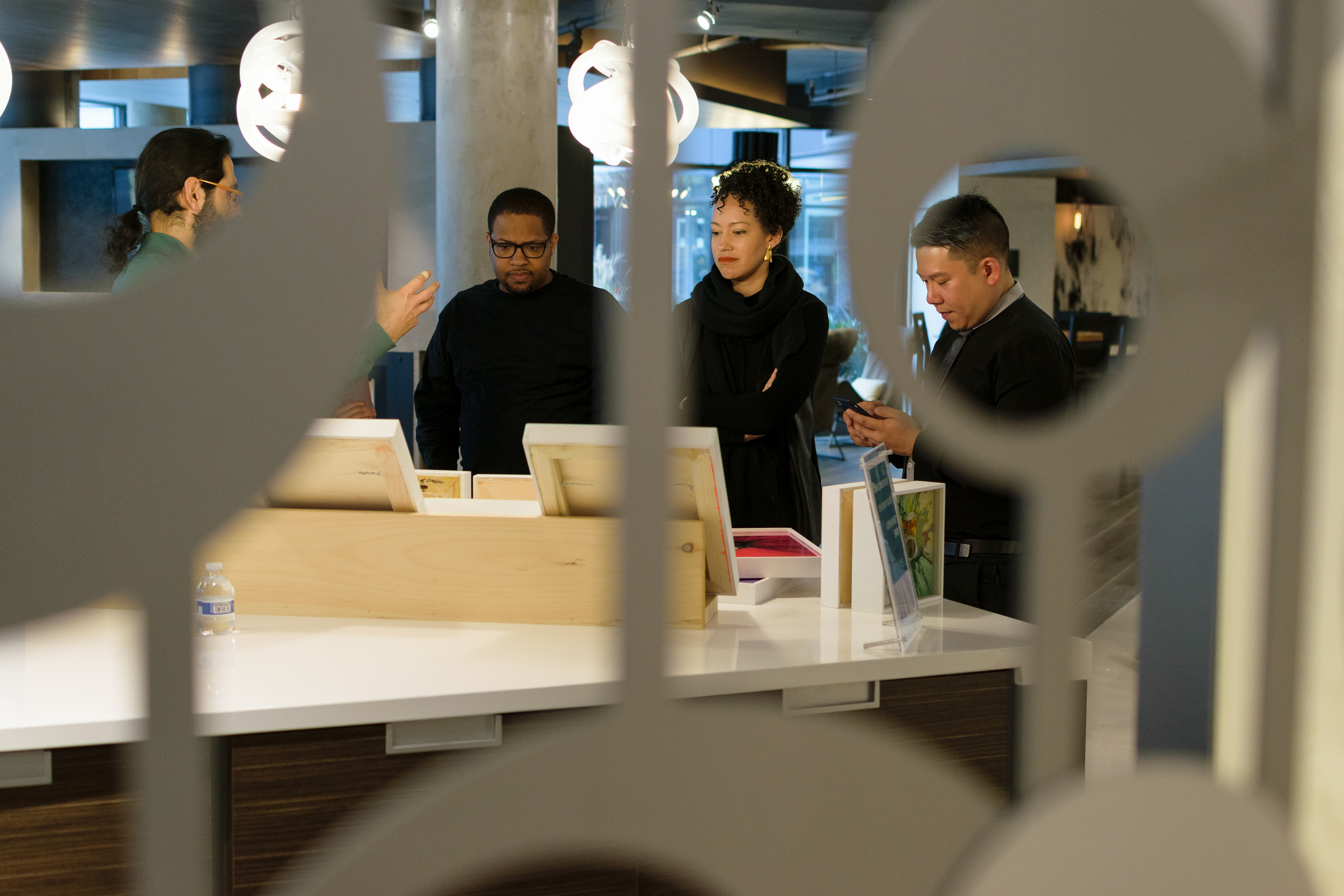 Justine, Jarret, and Albert listen while Steve continues