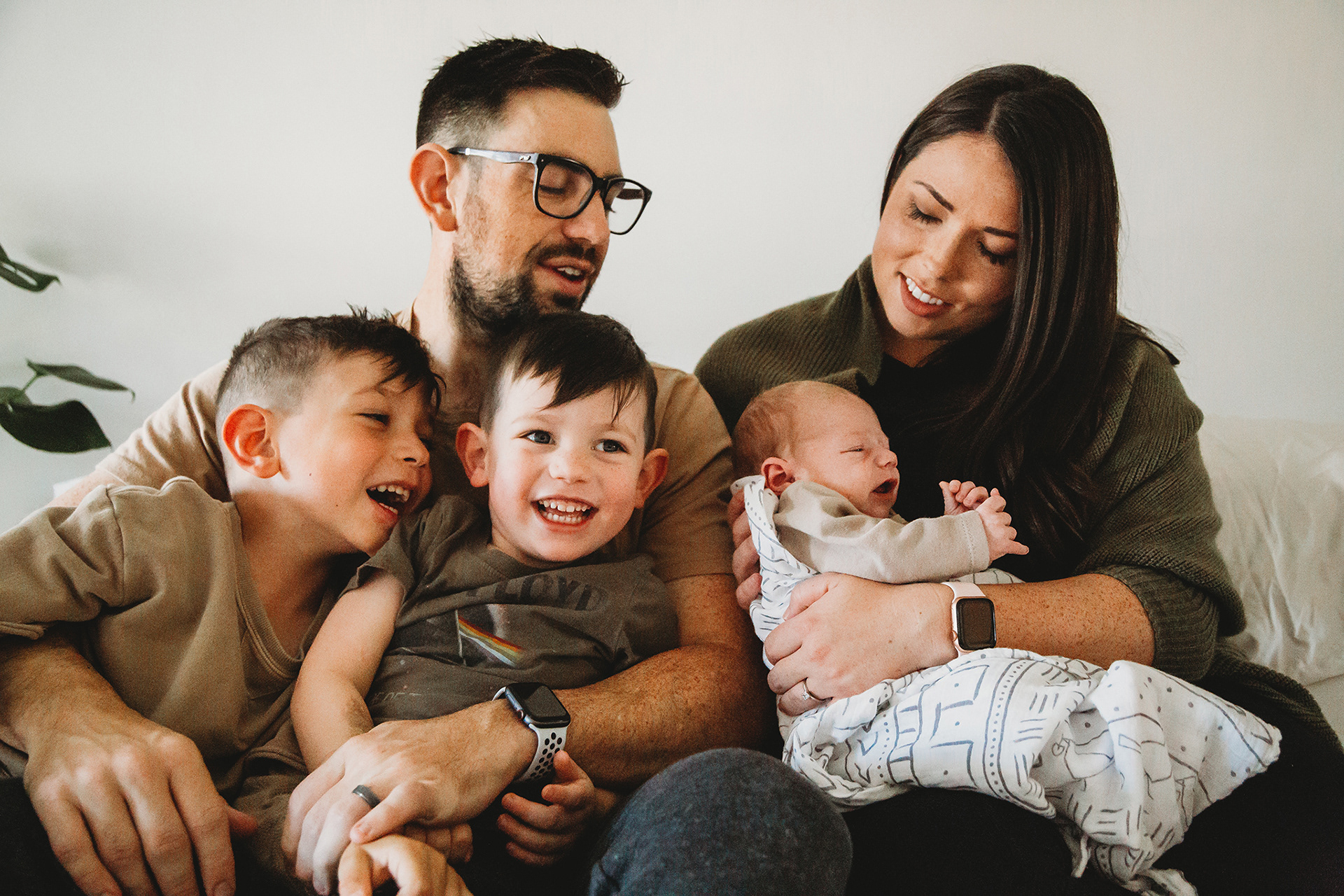in-home newborn and family session