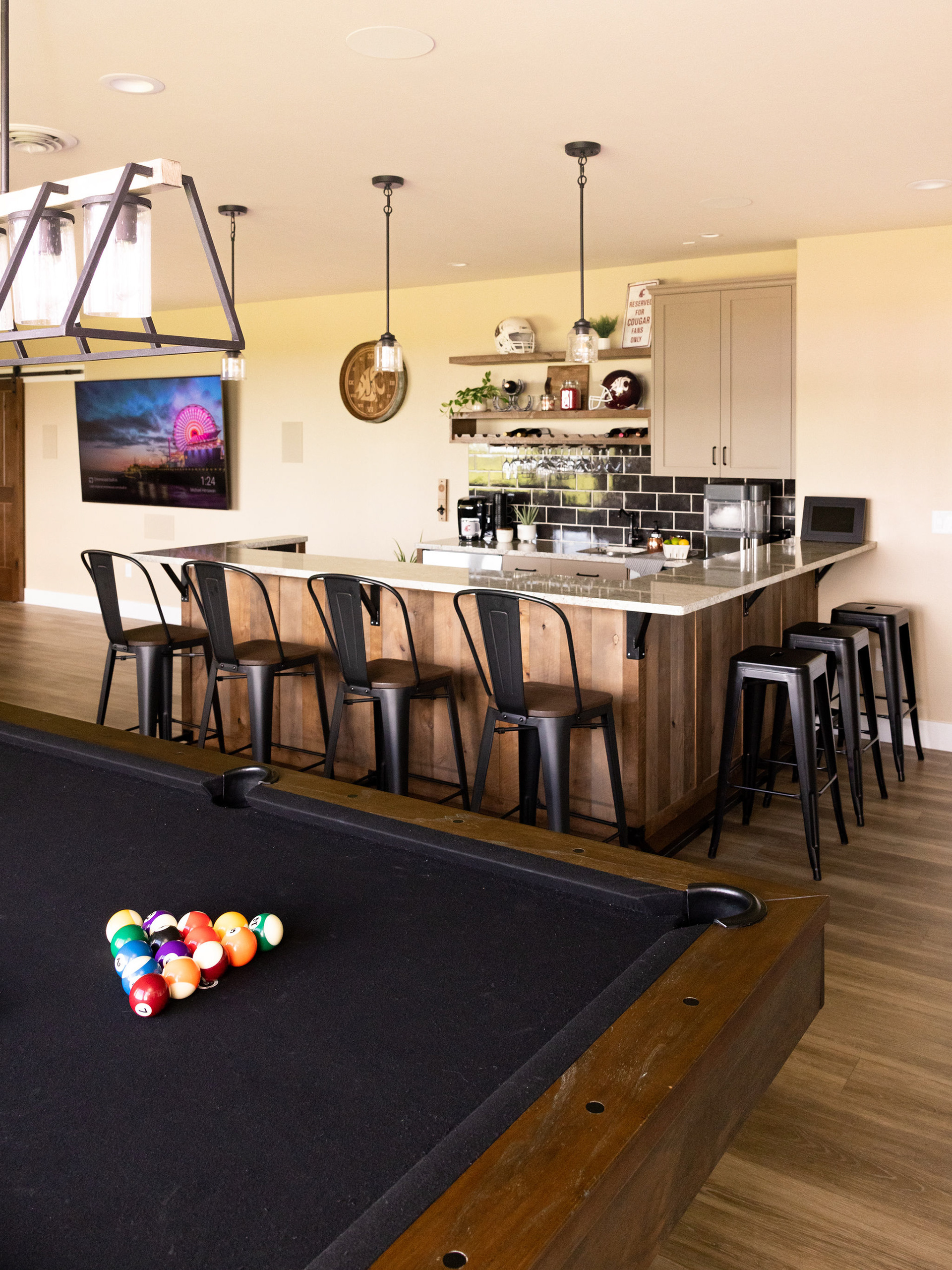 Basement remodel designed by Smith & Stratton
