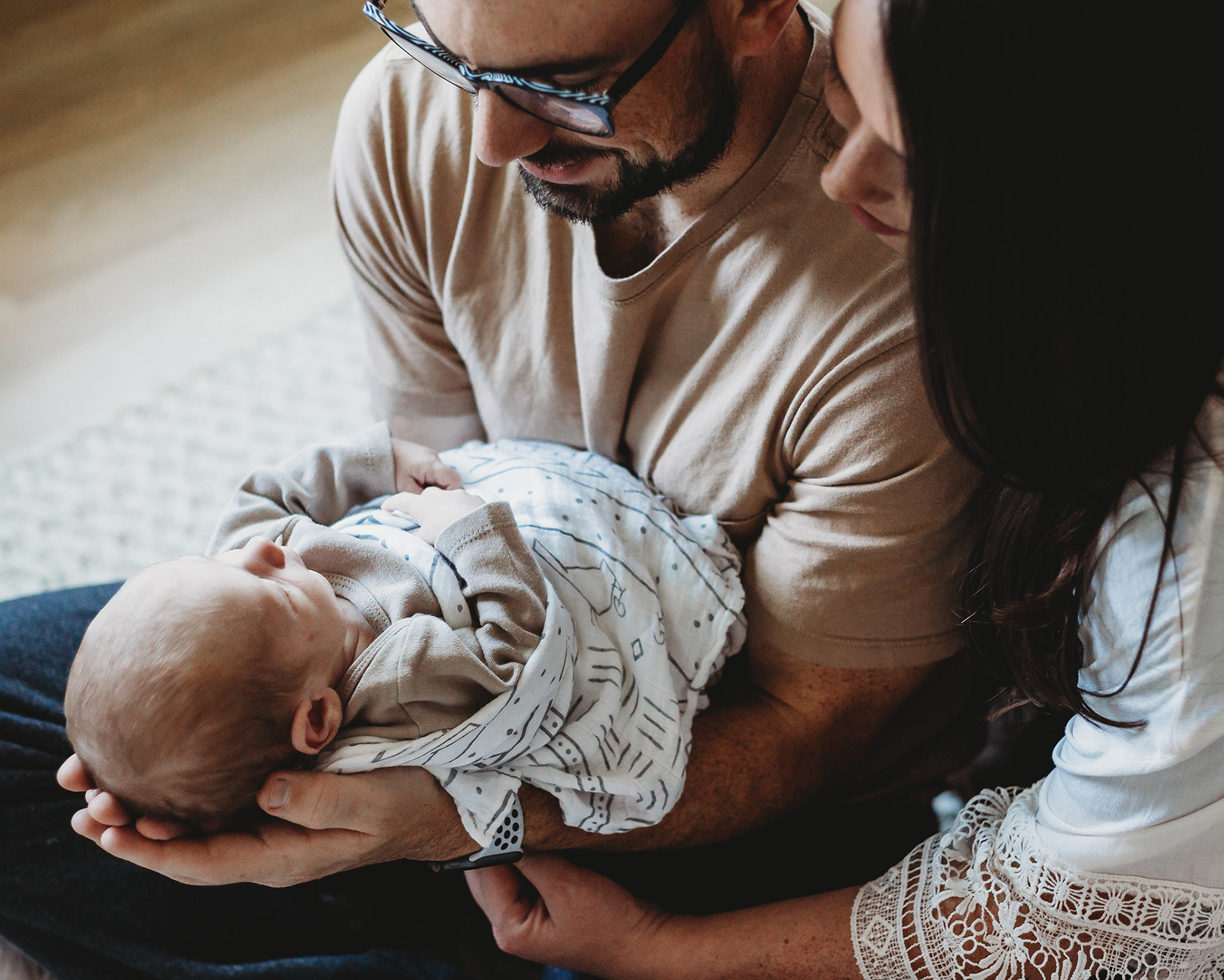 in-home newborn and family session