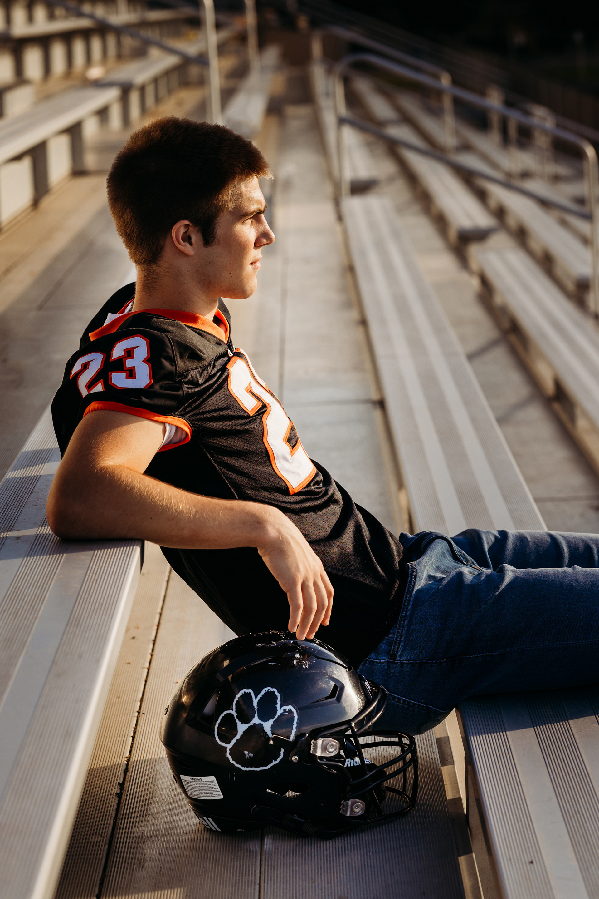 high school senior session - football player