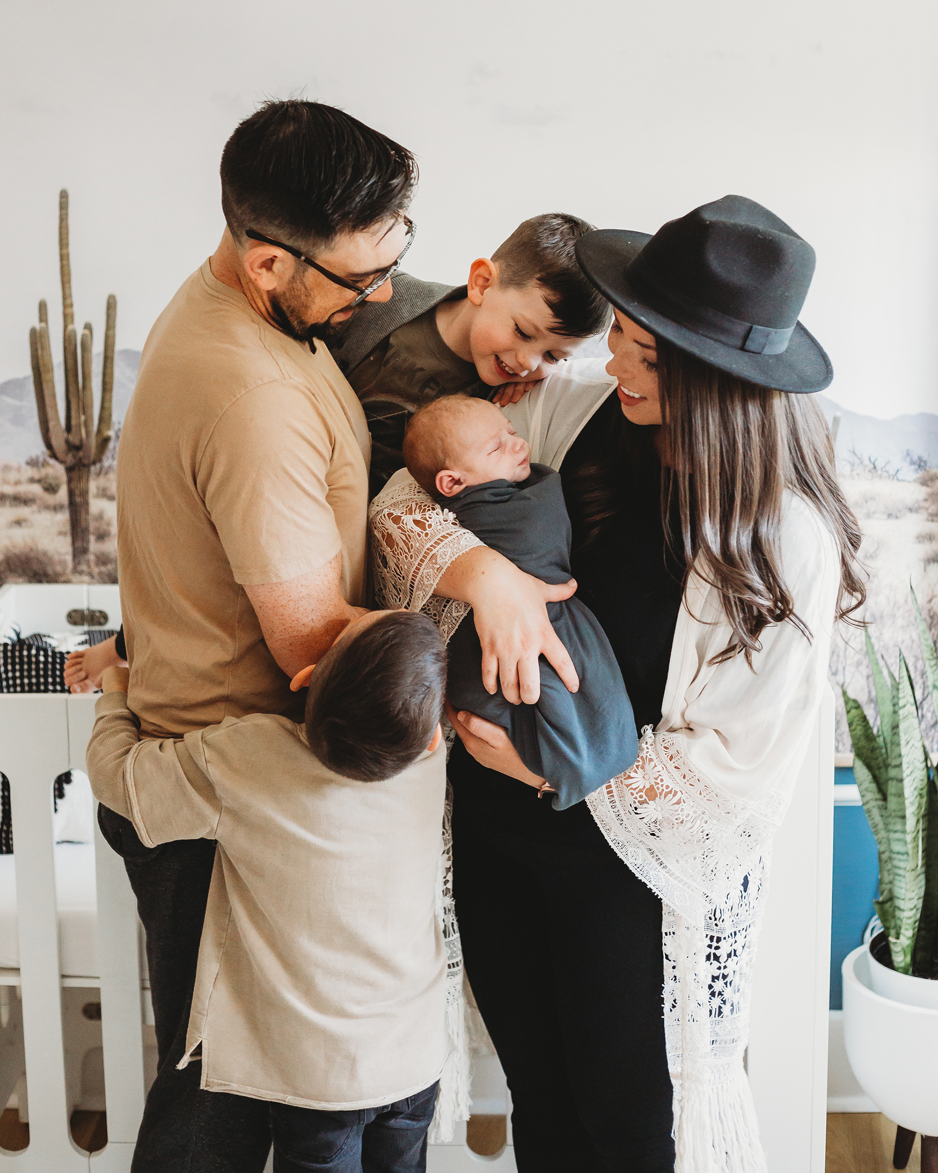 in-home newborn and family session