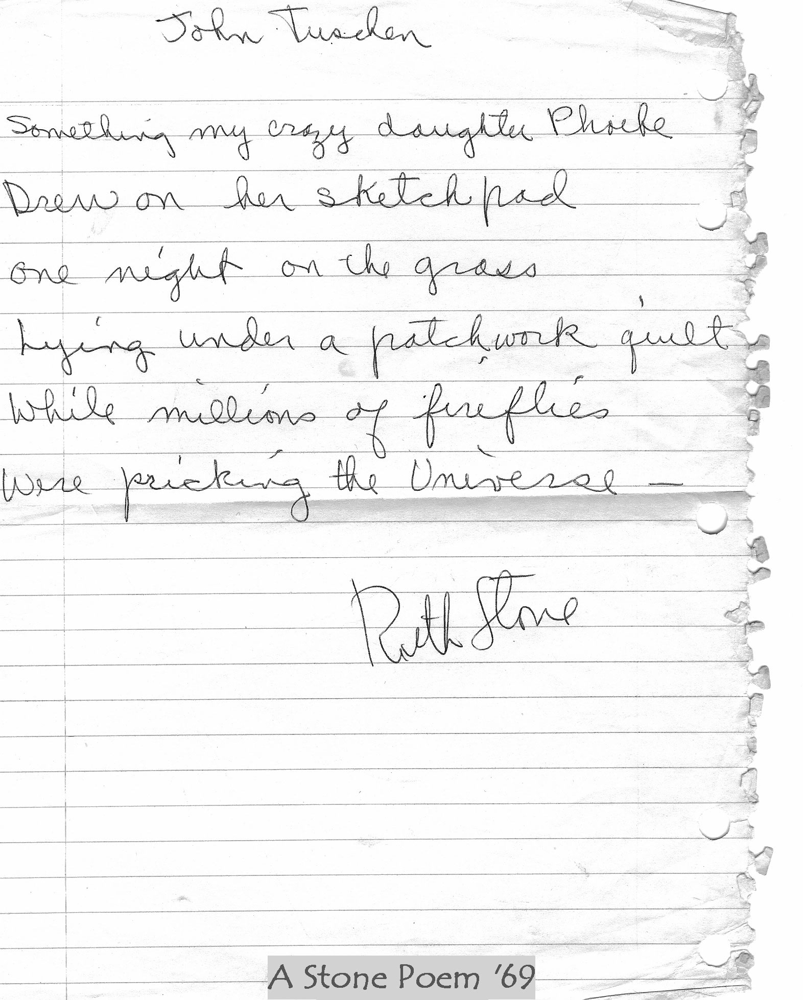 Letter from Ruth Stone