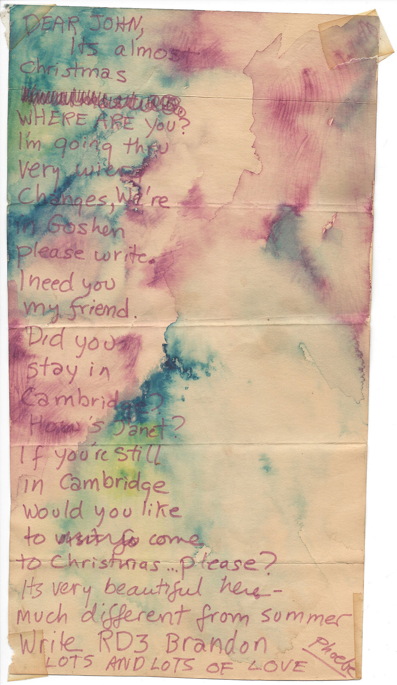 Letter from Phoebe Stone