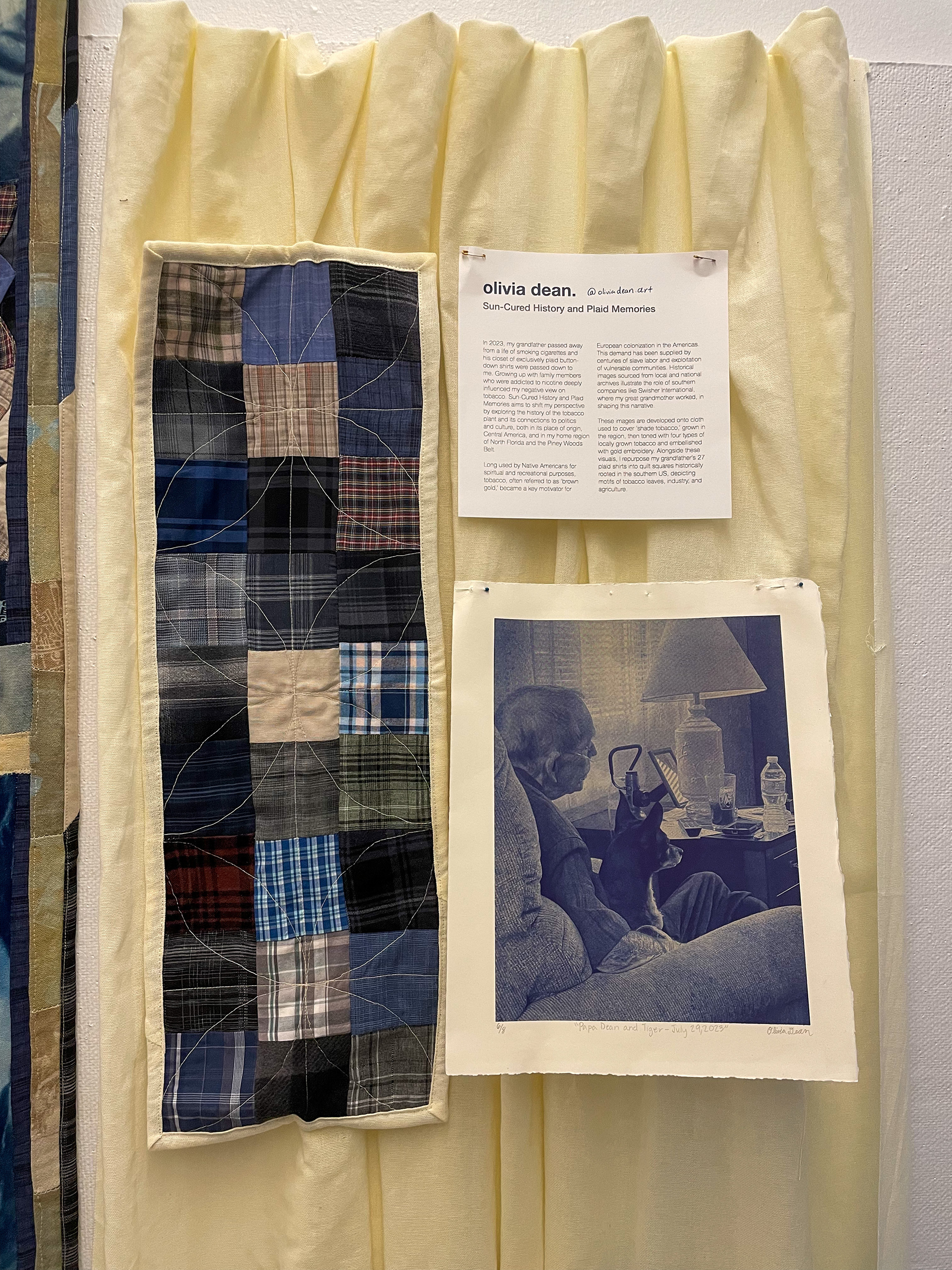Mini-Quilt, photo of my grandfather, and project description