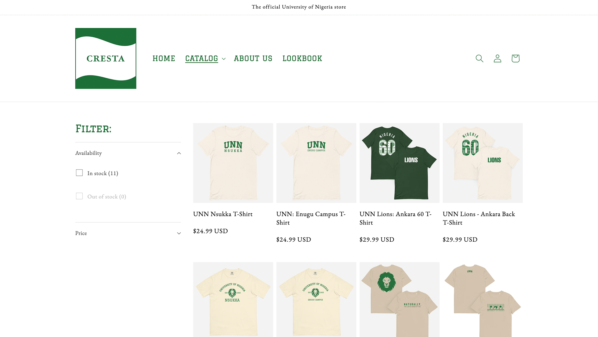 T-Shirt Catalog (Desktop)