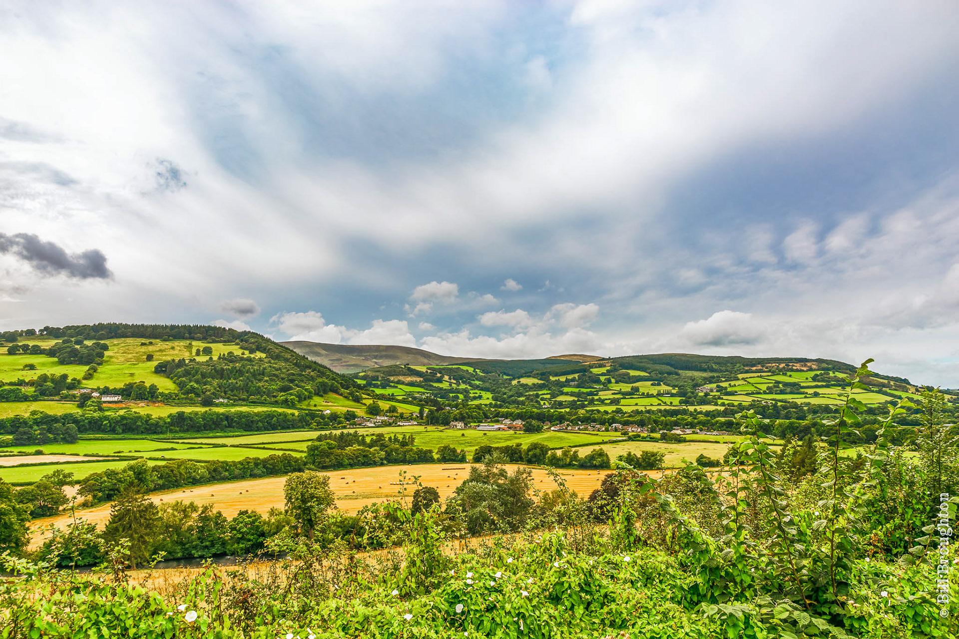 Rural Green Hills In Wales, UK