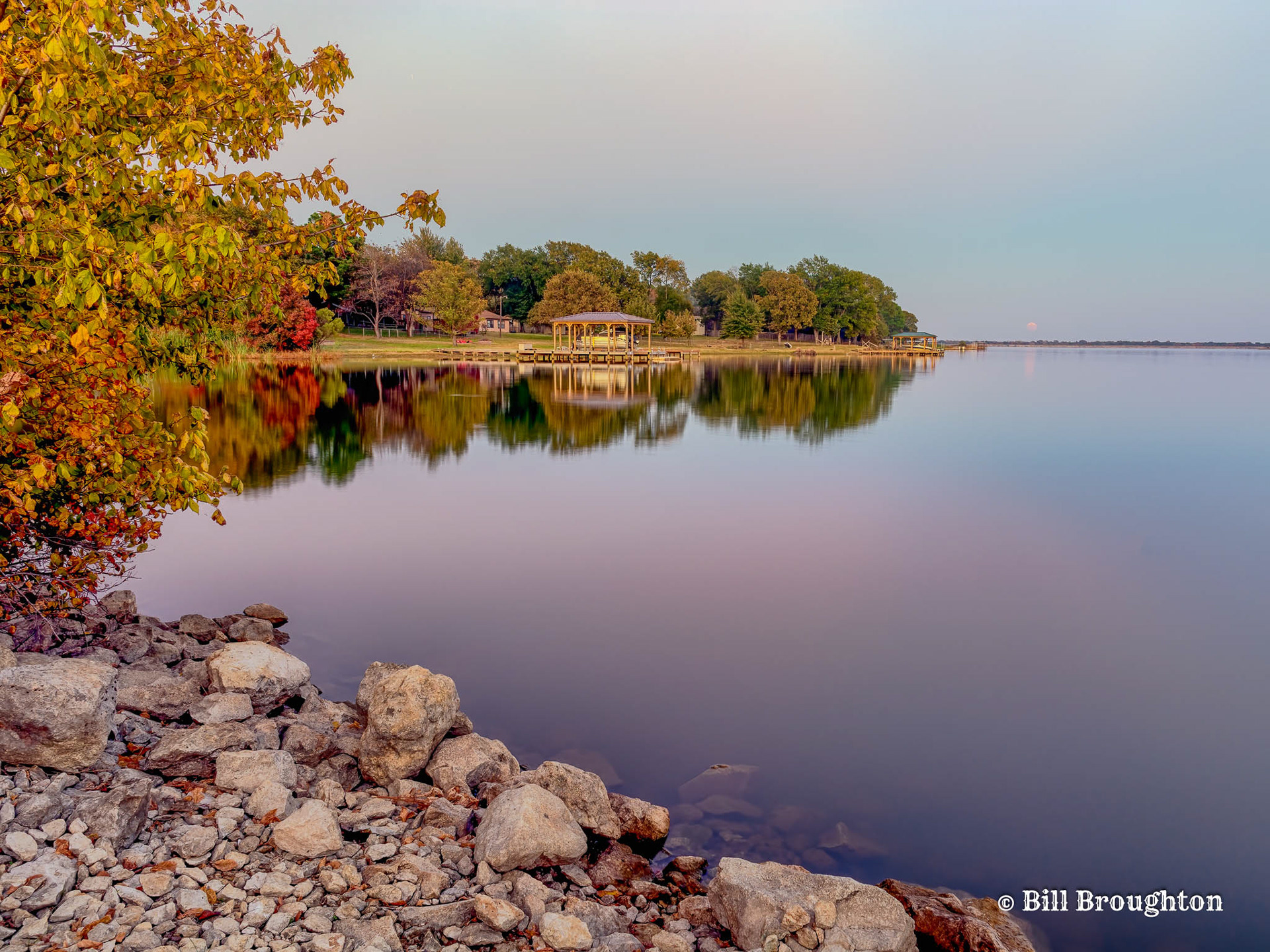 Sun Setting Over Lake Bonham, Texas