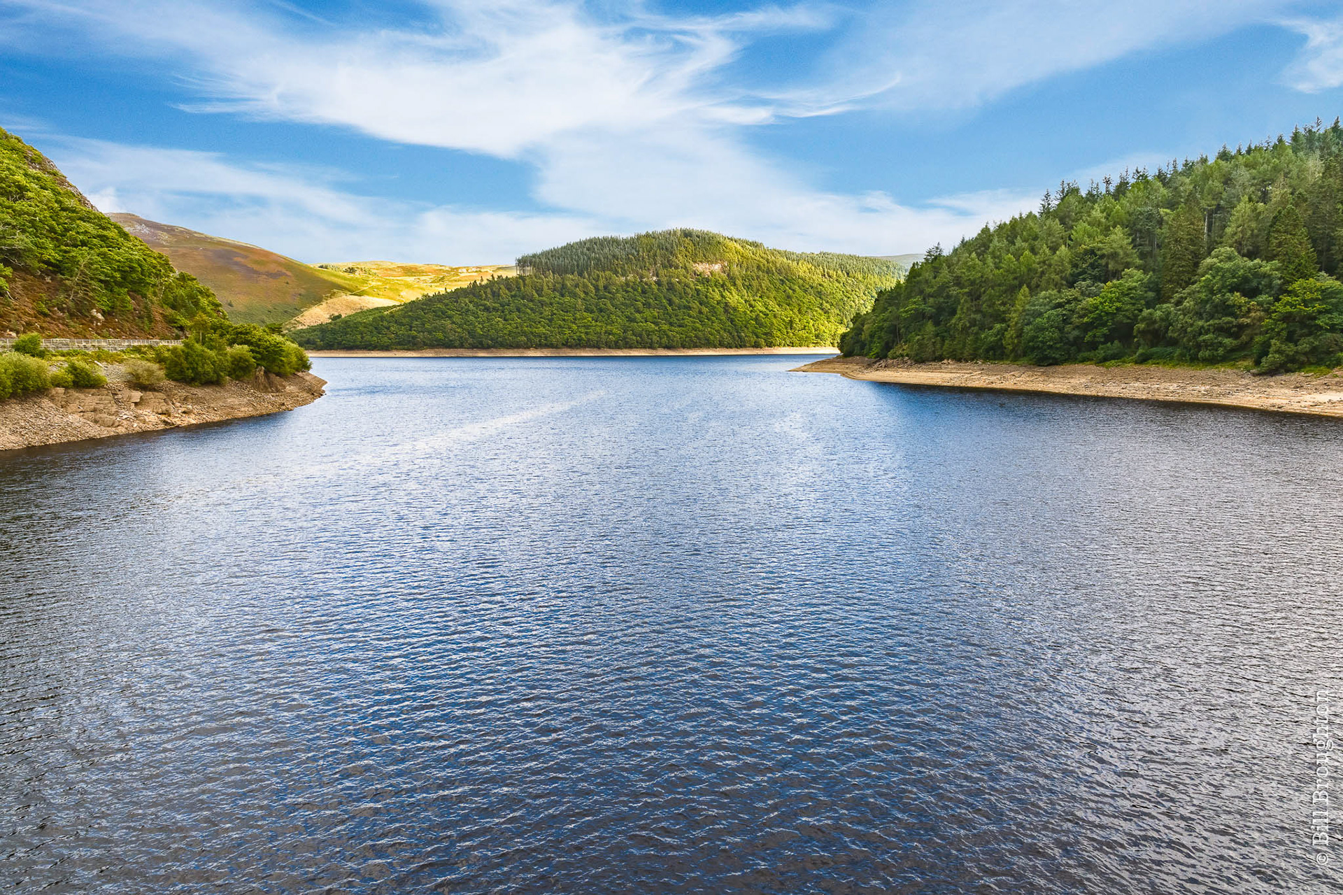 Caban--coch Reservoir in the Elan Valley near Rhayader, Wales, UK.