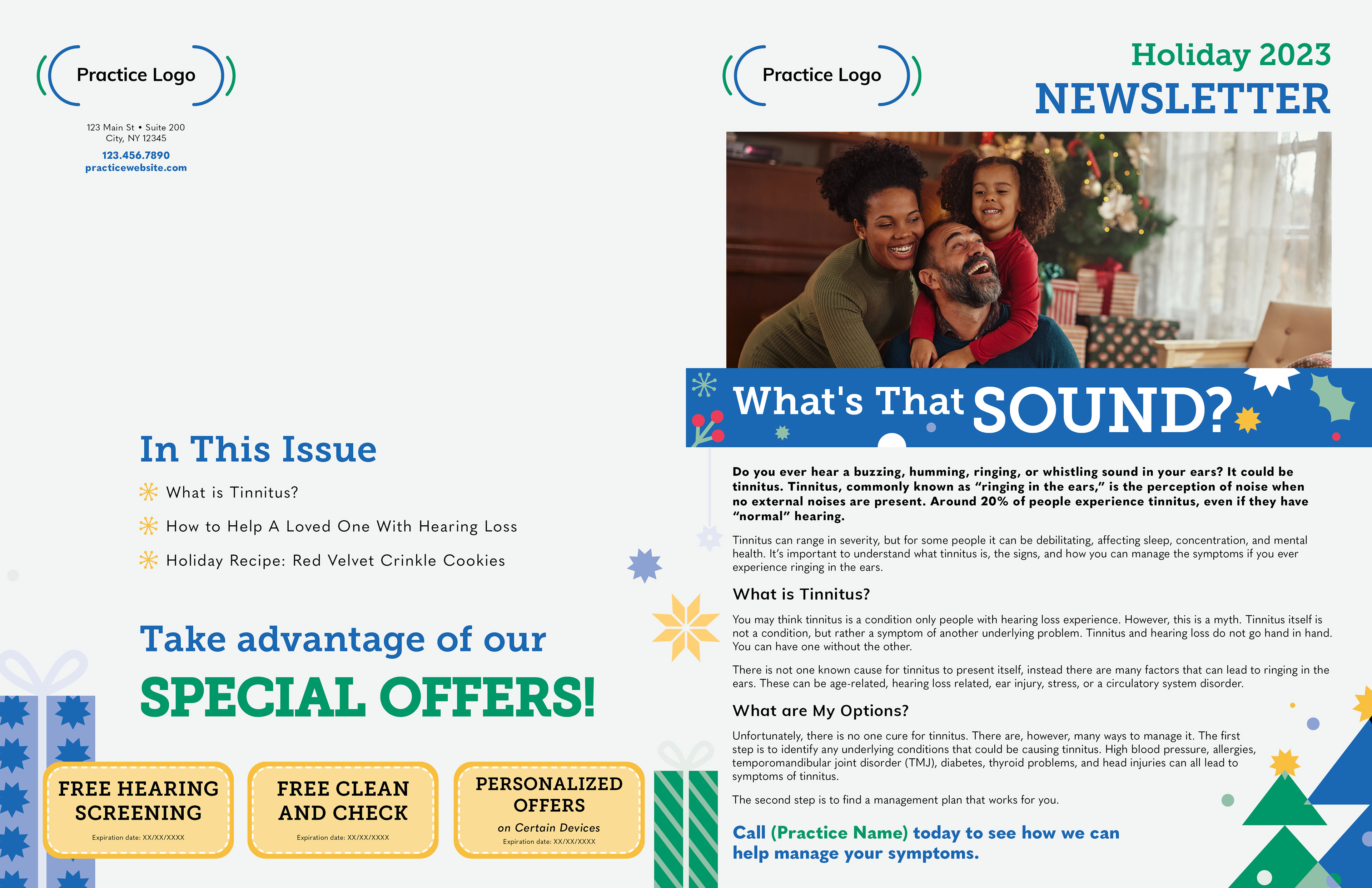 Holiday 2023 Newsletter Template - Spread 1