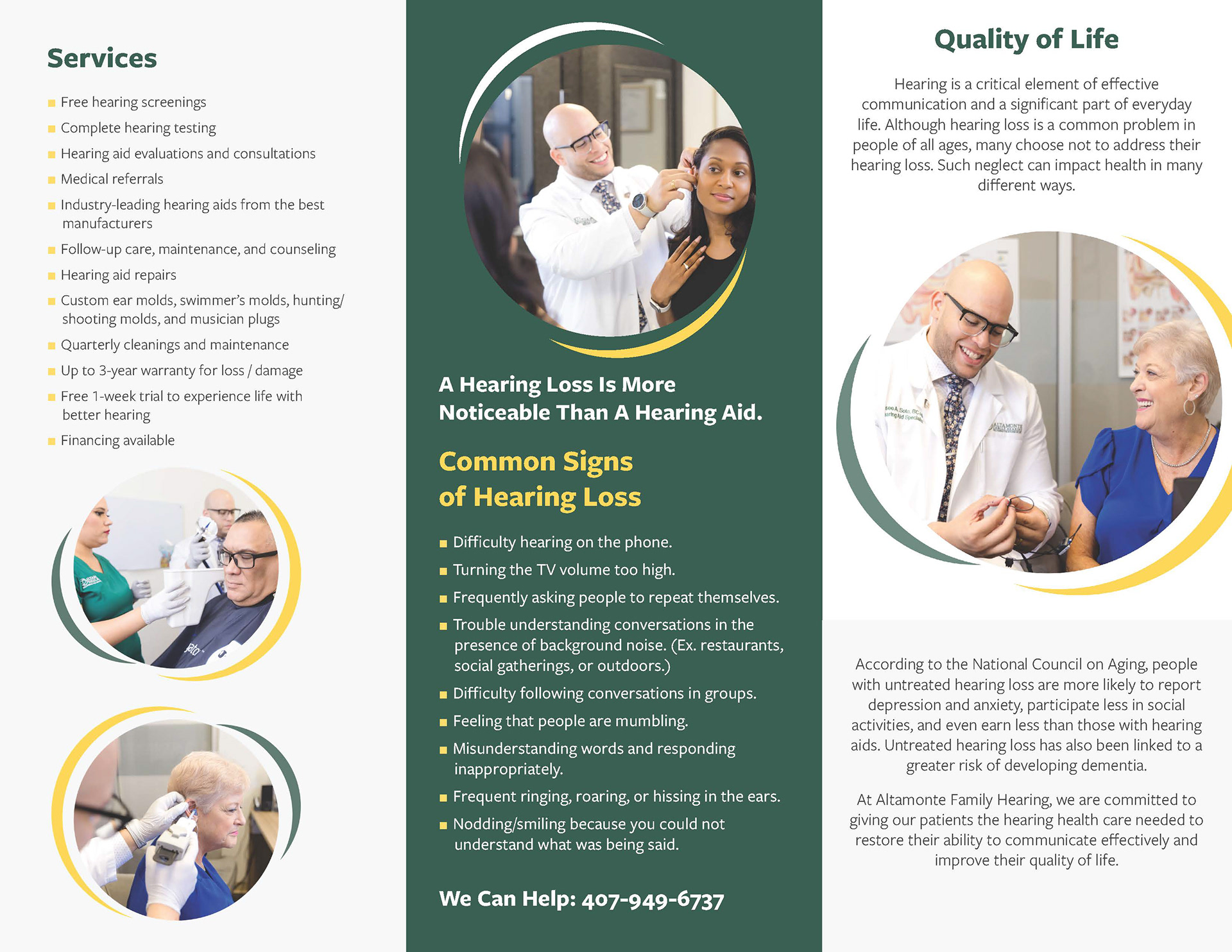 Altamonte Family Hearing - Practice Trifold Brochure - Spread 2