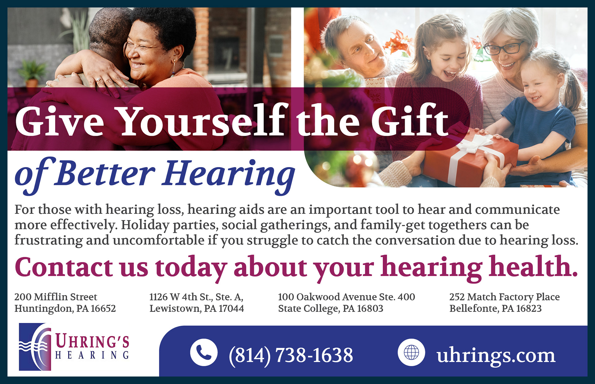 Uhring's Hearing - Winter Newspaper Ad - 7.75x5"