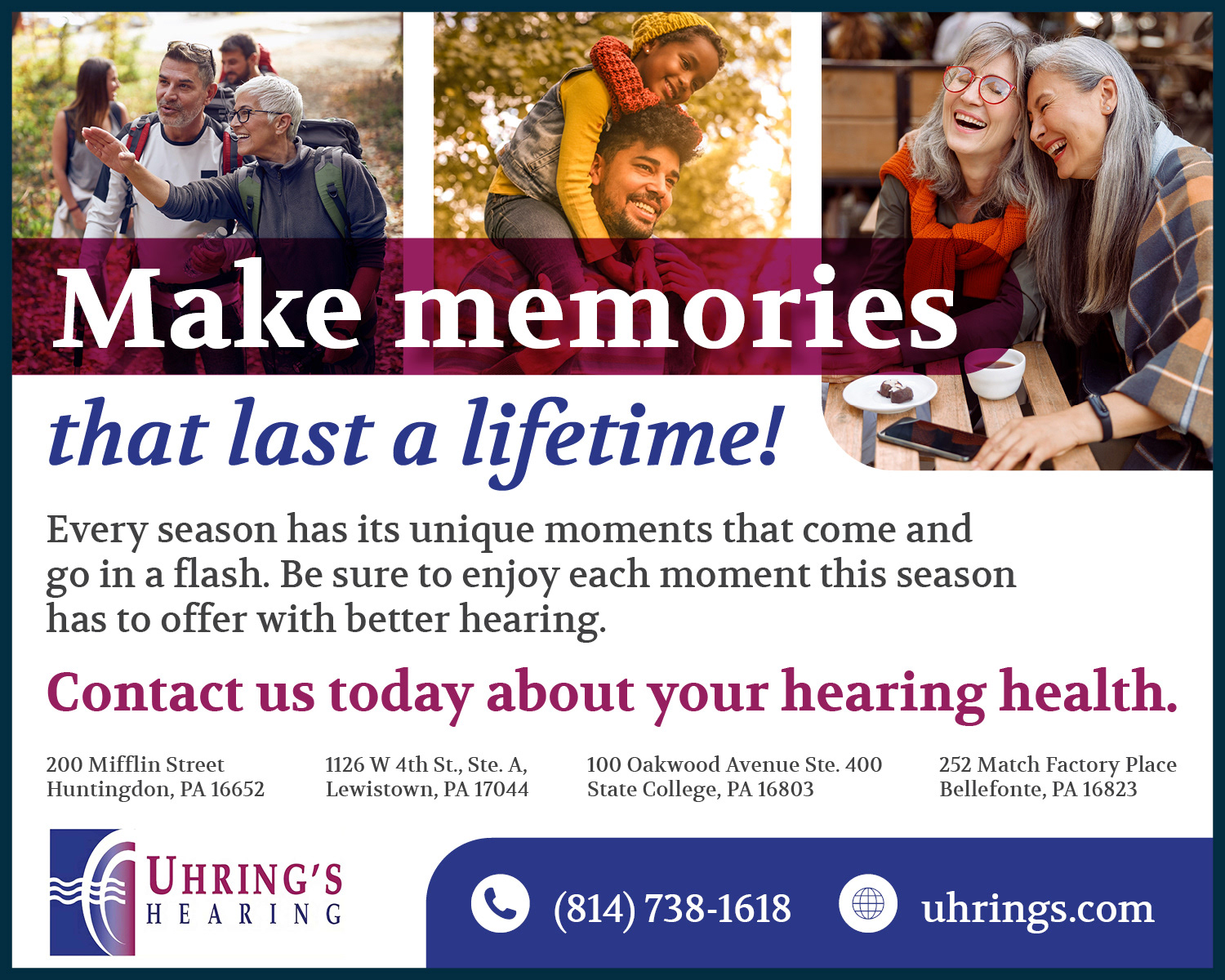 Uhring's Hearing - Centre County Gazette Ad November - 5x4"