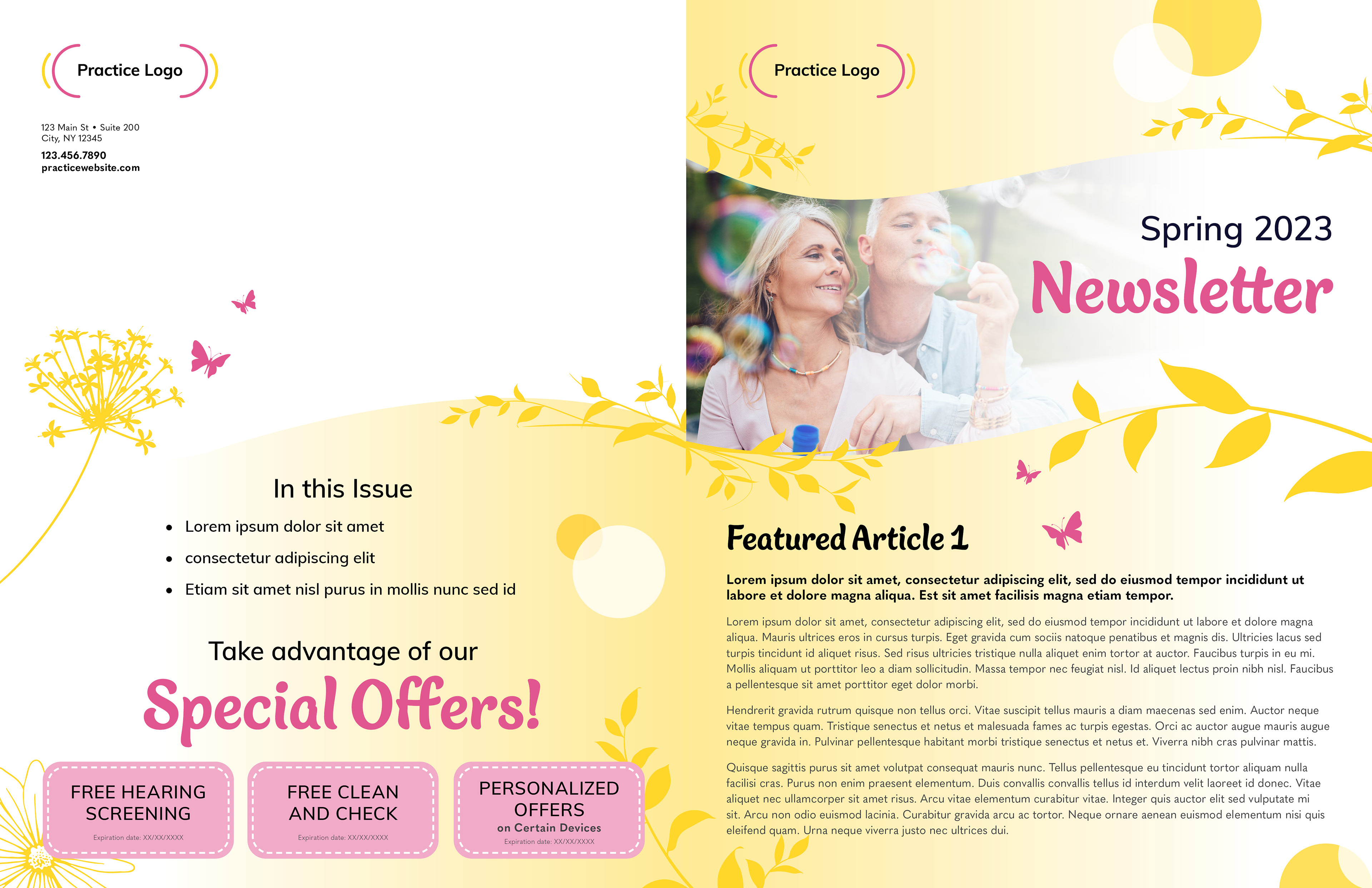 Spring 2023 Newsletter Template - Spread 1