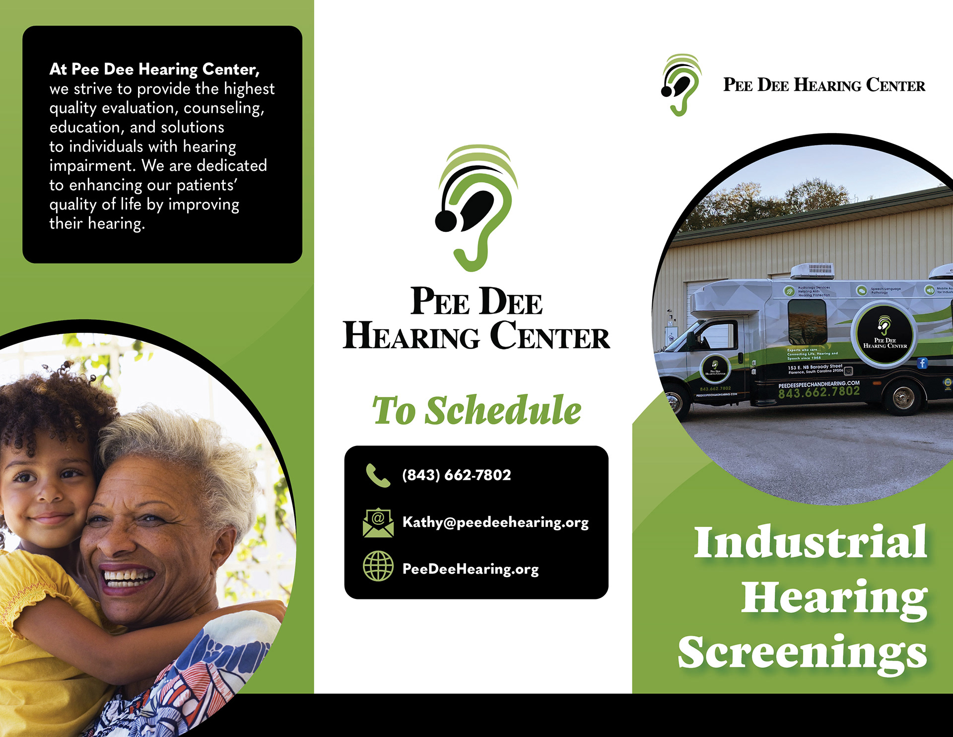 Pee Dee Hearing Center Industrial Trifold Brochure - Spread 1