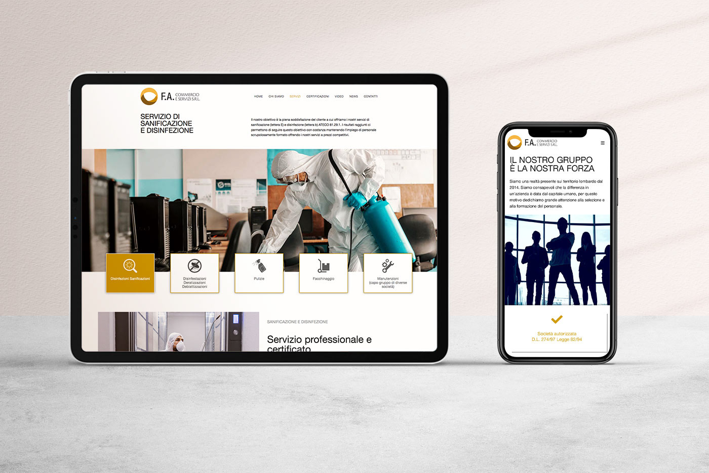 FA Commercio e Servizi - Mobile design