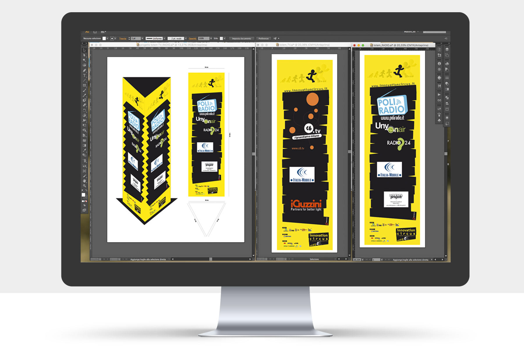 Grafica Totem Innovation Circus Milano
