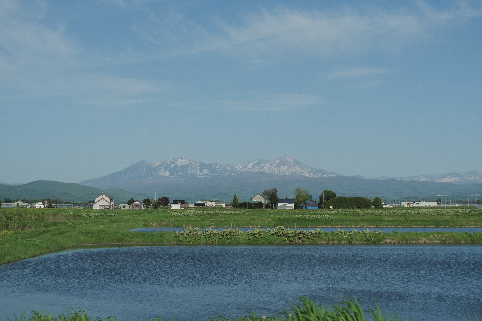 Scenic view from the JR train (Sapporo > Asahikawa Station)