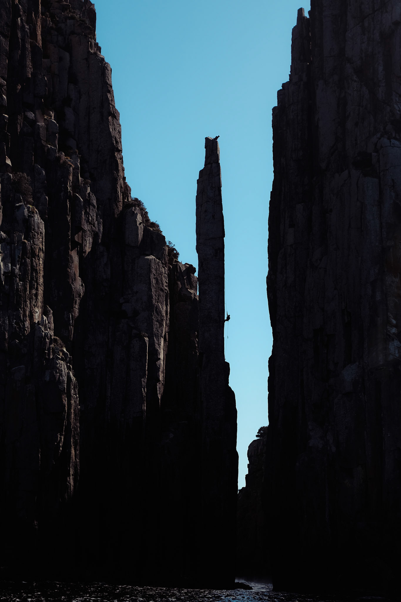 Rock climber on the Totem Pole